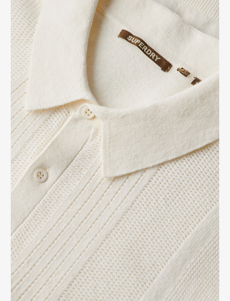 Superdry - SHORT SLEEVE KNITTED POLO - gestrickte polohemden - off white - 2