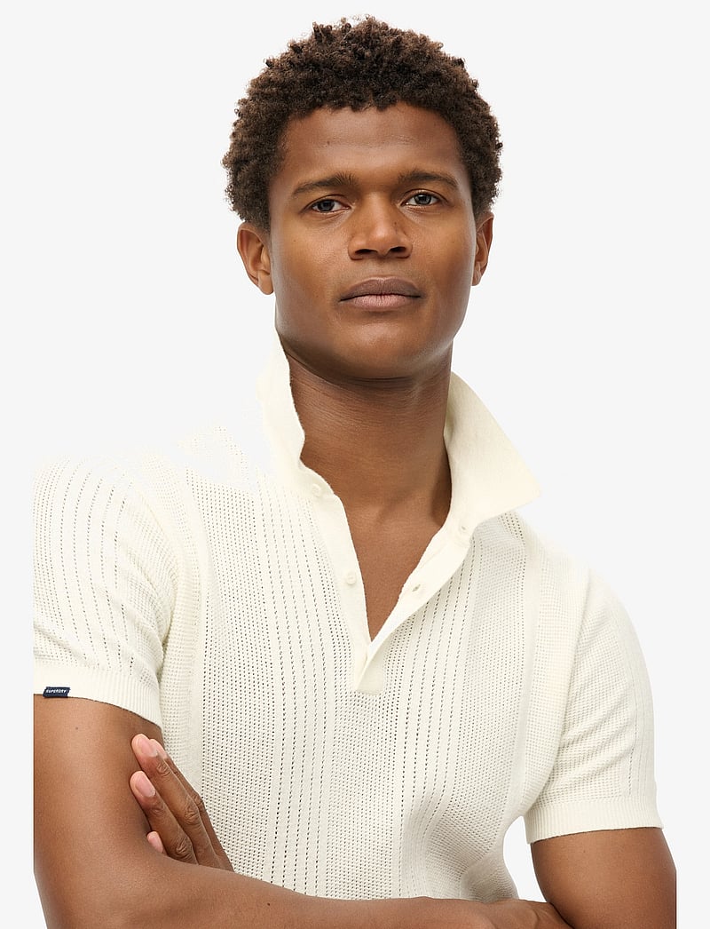Superdry - SHORT SLEEVE KNITTED POLO - gestrickte polohemden - off white - 4