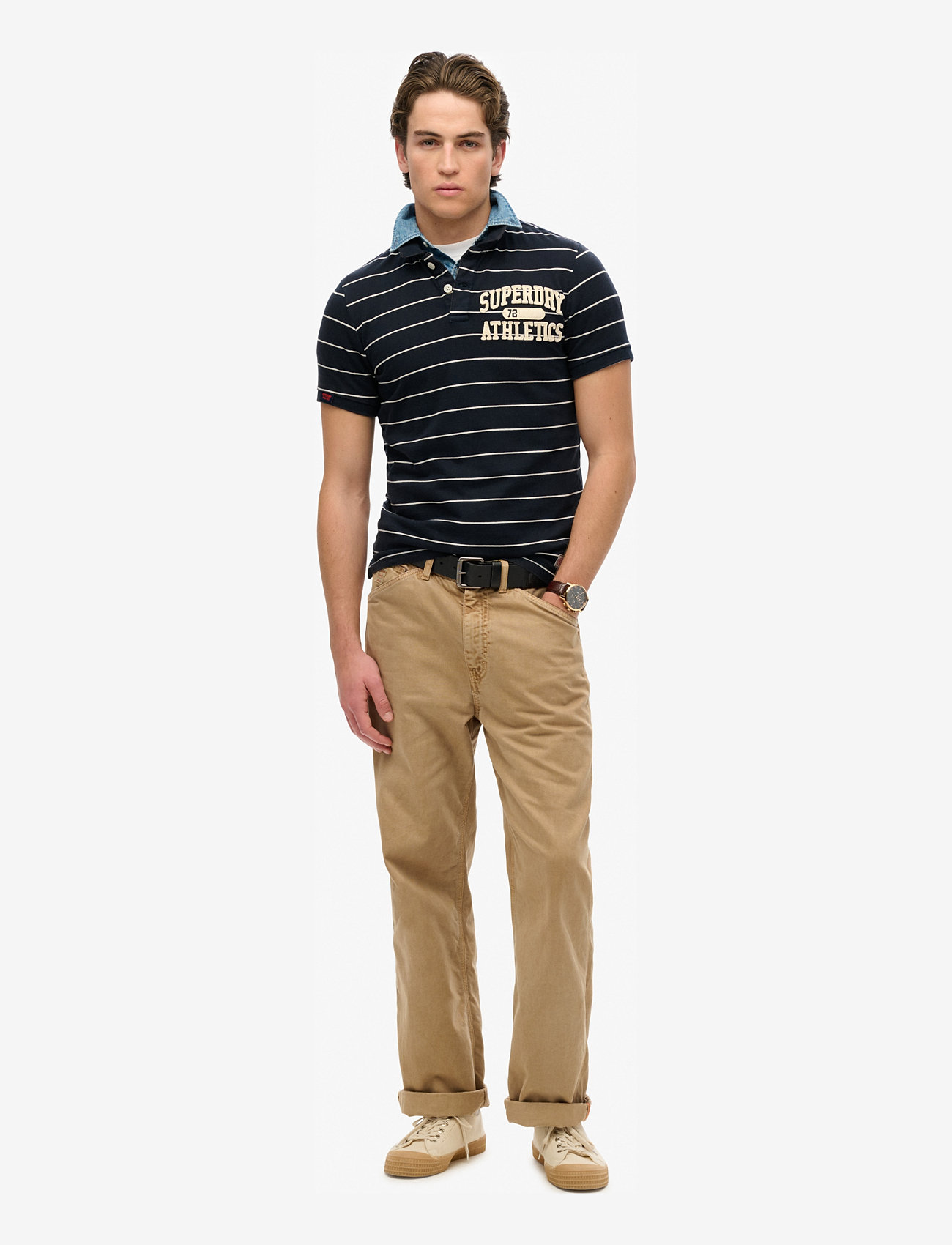 Superdry - VINTAGE ATHLETIC JERSEY POLO - kurzärmelig - eclipse navy stripe - 0