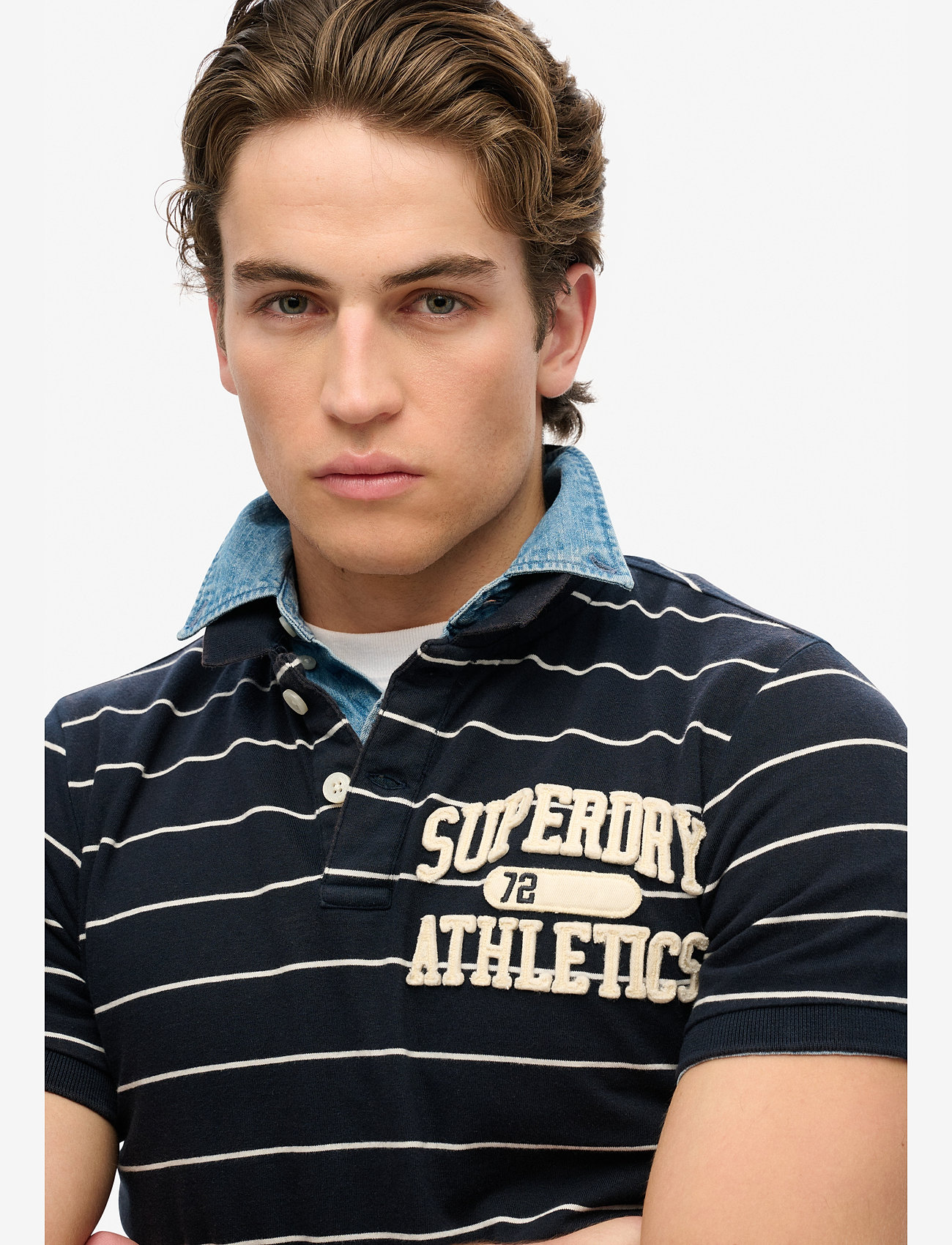 Superdry - VINTAGE ATHLETIC JERSEY POLO - kurzärmelig - eclipse navy stripe - 3
