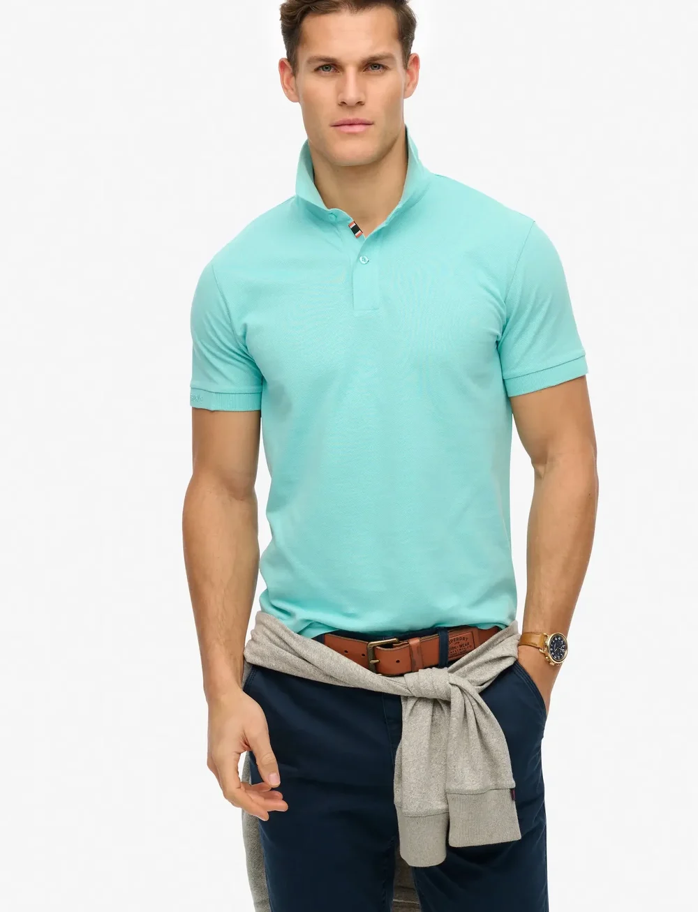 Superdry - CITY PIQUE POLO - kurzärmelig - aqua sky turquoise - 0