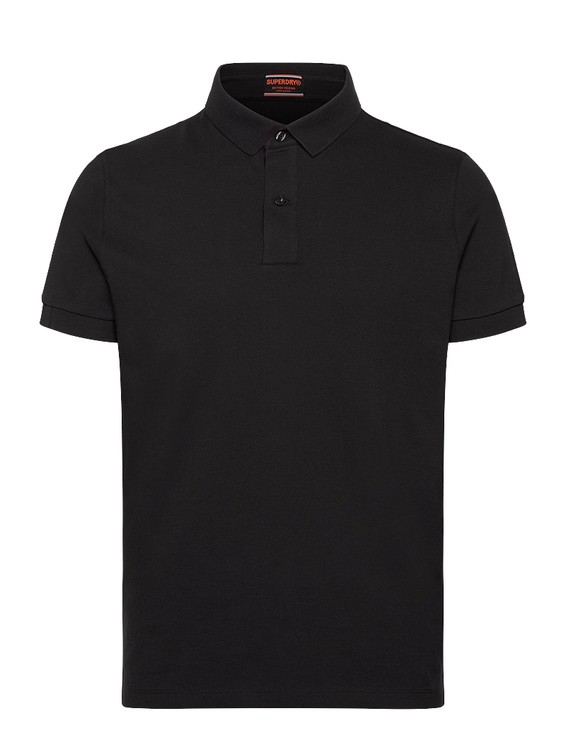 Superdry - CITY PIQUE POLO - short-sleeved polos - black - 1