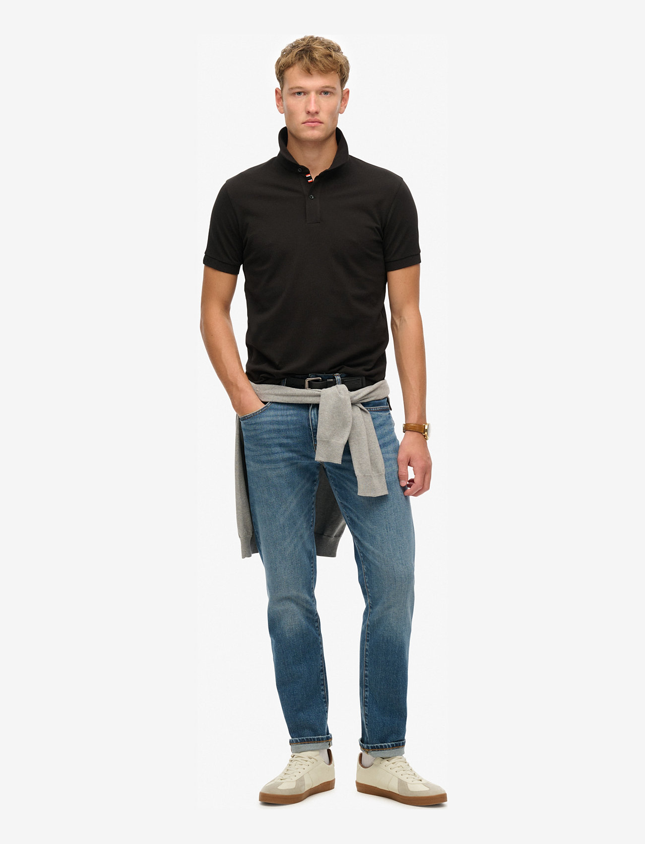 Superdry - CITY PIQUE POLO - short-sleeved polos - black - 0