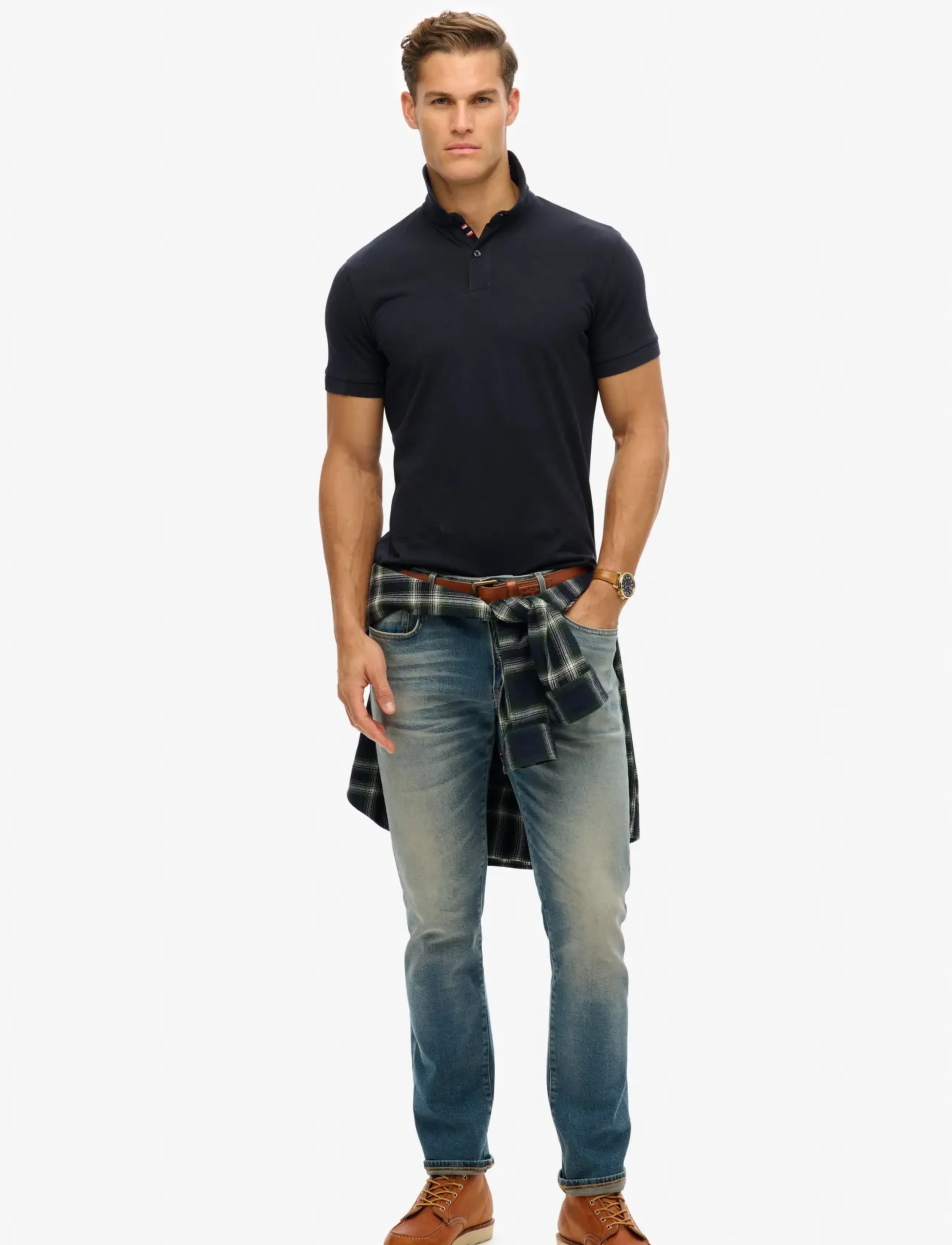 Superdry - CITY PIQUE POLO - short-sleeved polos - eclipse navy - 4