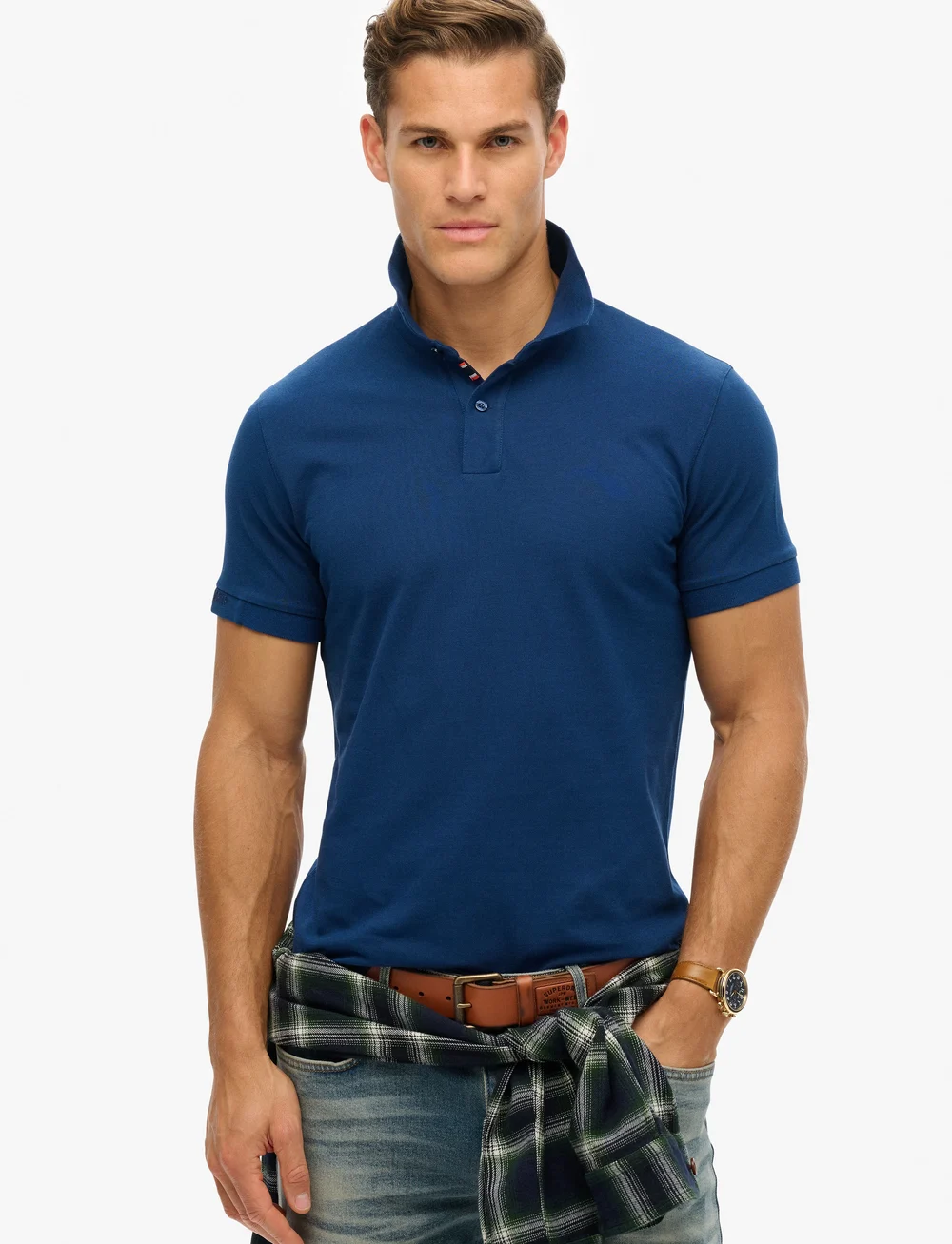 Superdry - CITY PIQUE POLO - kurzärmelig - pilot mid blue - 0