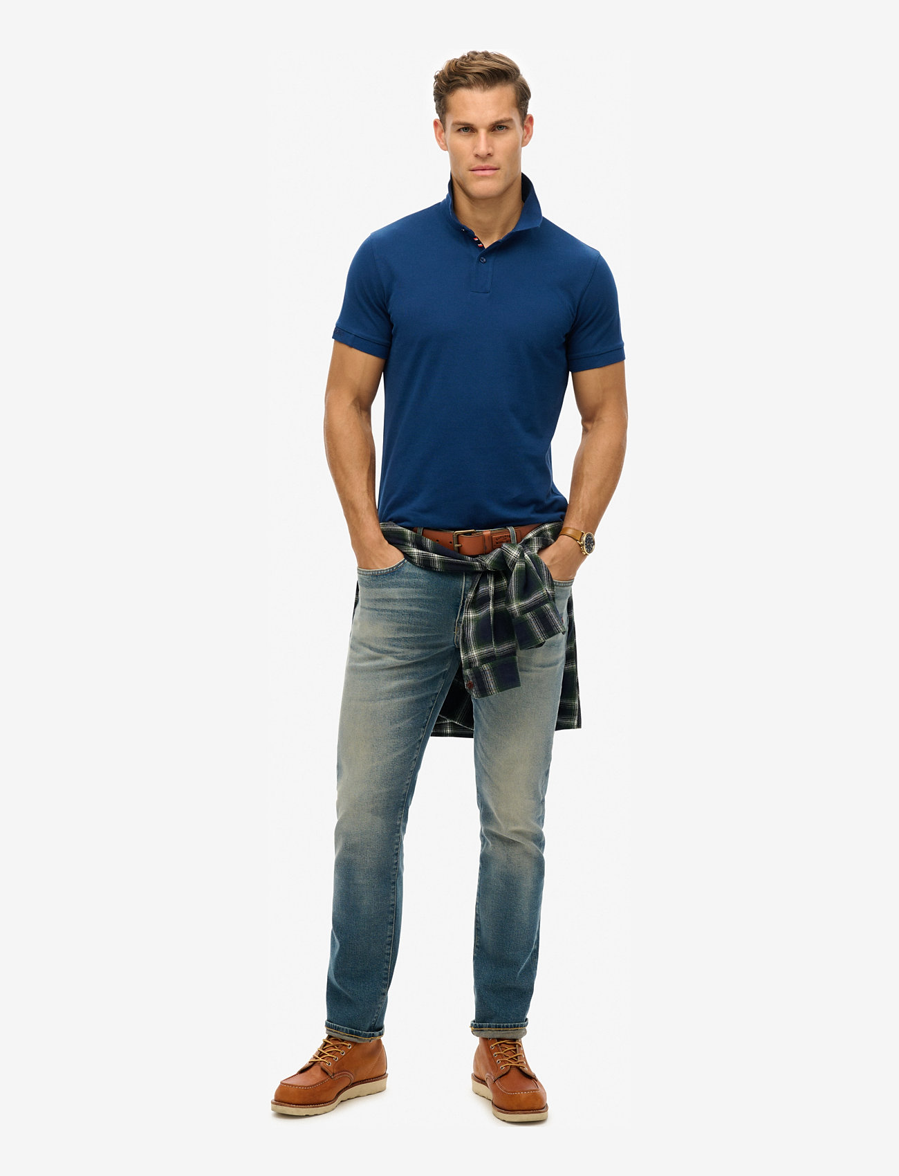 Superdry - CITY PIQUE POLO - lühikeste varrukatega polod - pilot mid blue - 4