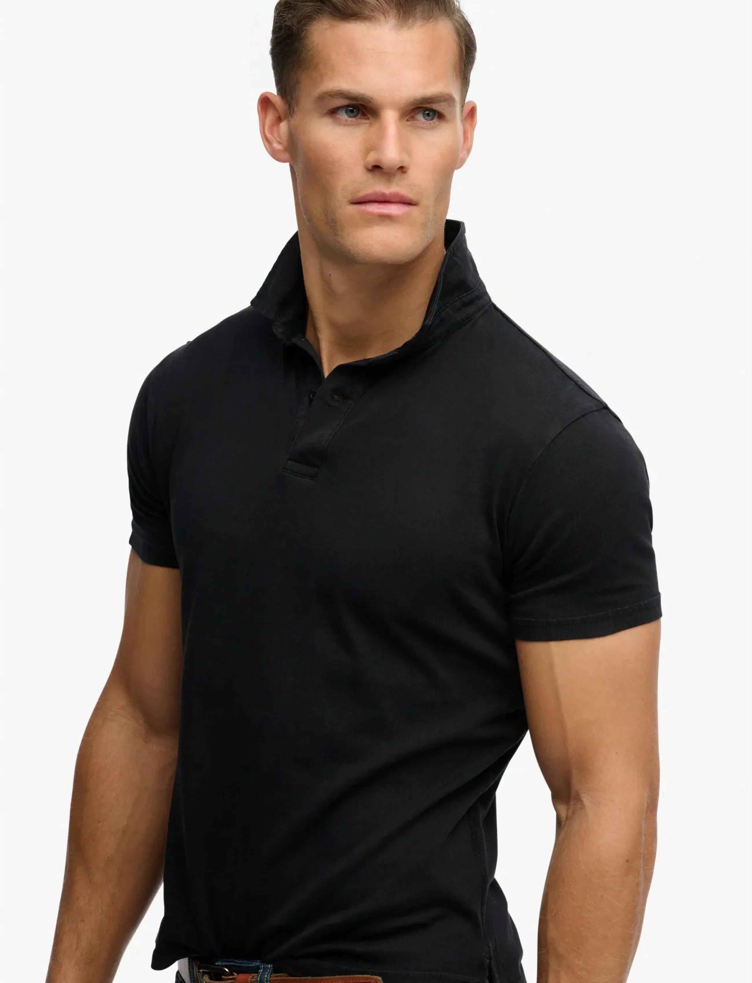 Superdry - ESSENTIAL JERSEY POLO - kortærmede poloer - meteorite black - 4