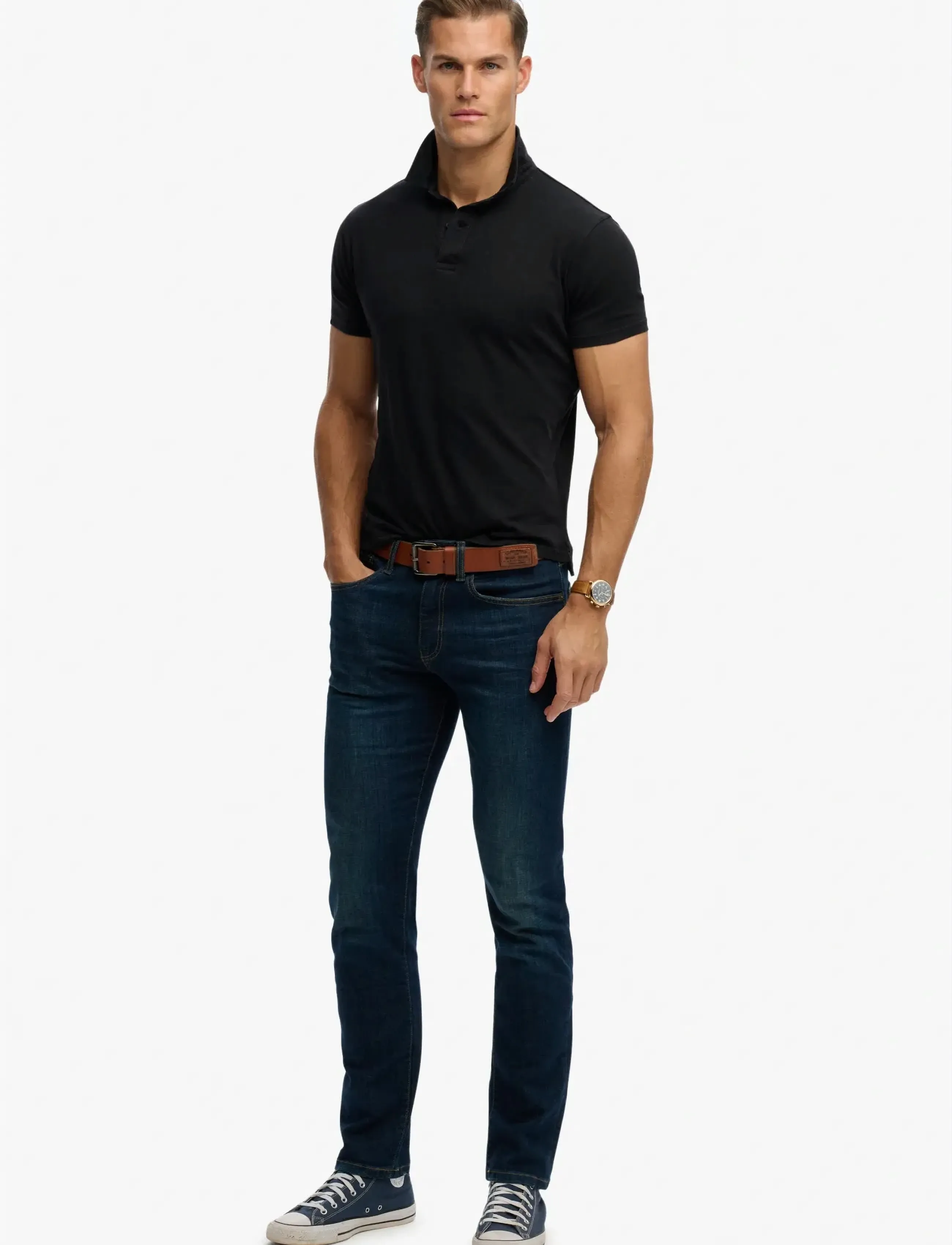 Superdry - ESSENTIAL JERSEY POLO - kortærmede poloer - meteorite black - 5