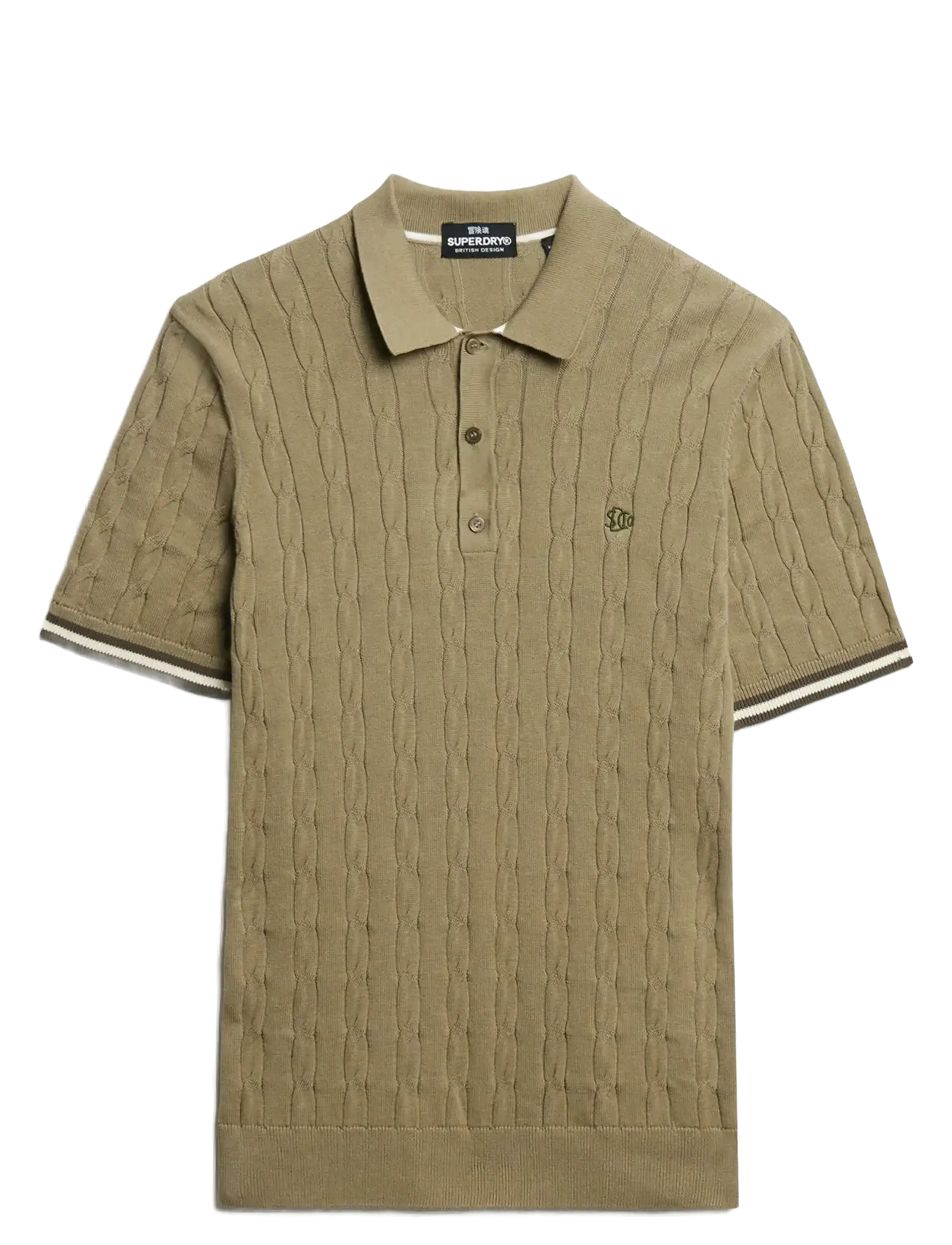 Superdry KNITTED TEXTURE S/S POLO - Short-sleeved polos - ARTICHOKE GREEN / green