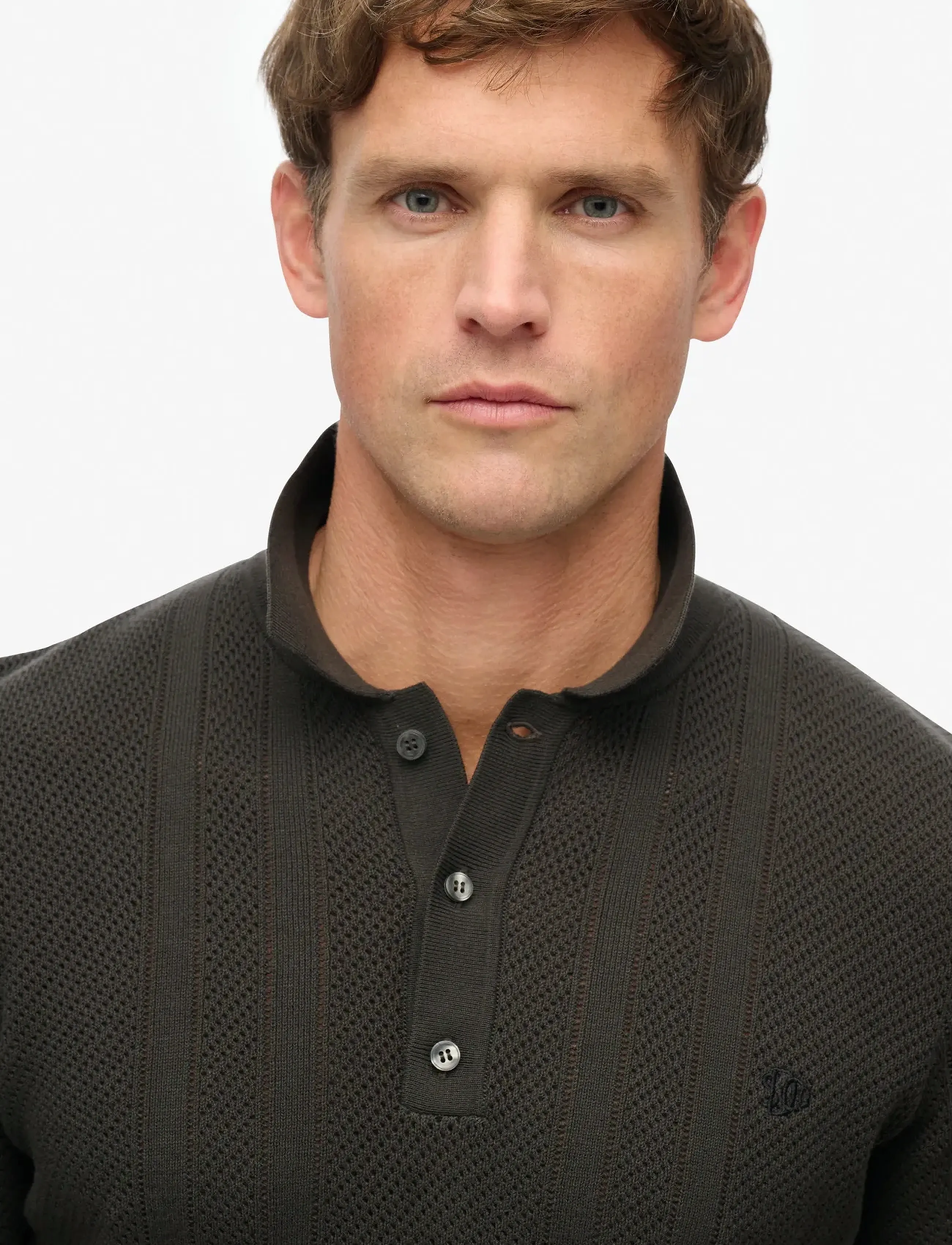 Superdry - KNITTED TEXTURE S/S POLO - carbon black - 2