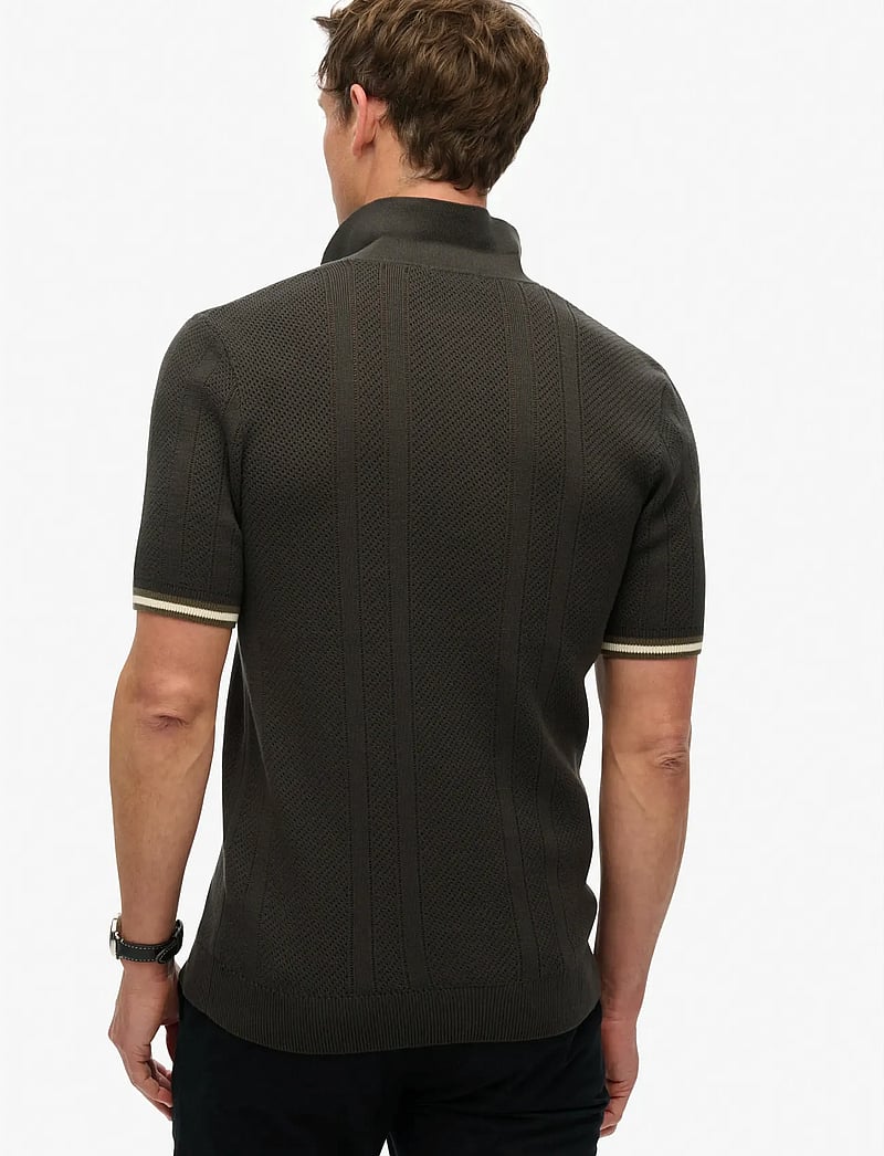 Superdry - KNITTED TEXTURE S/S POLO - polostrik - carbon black - 4