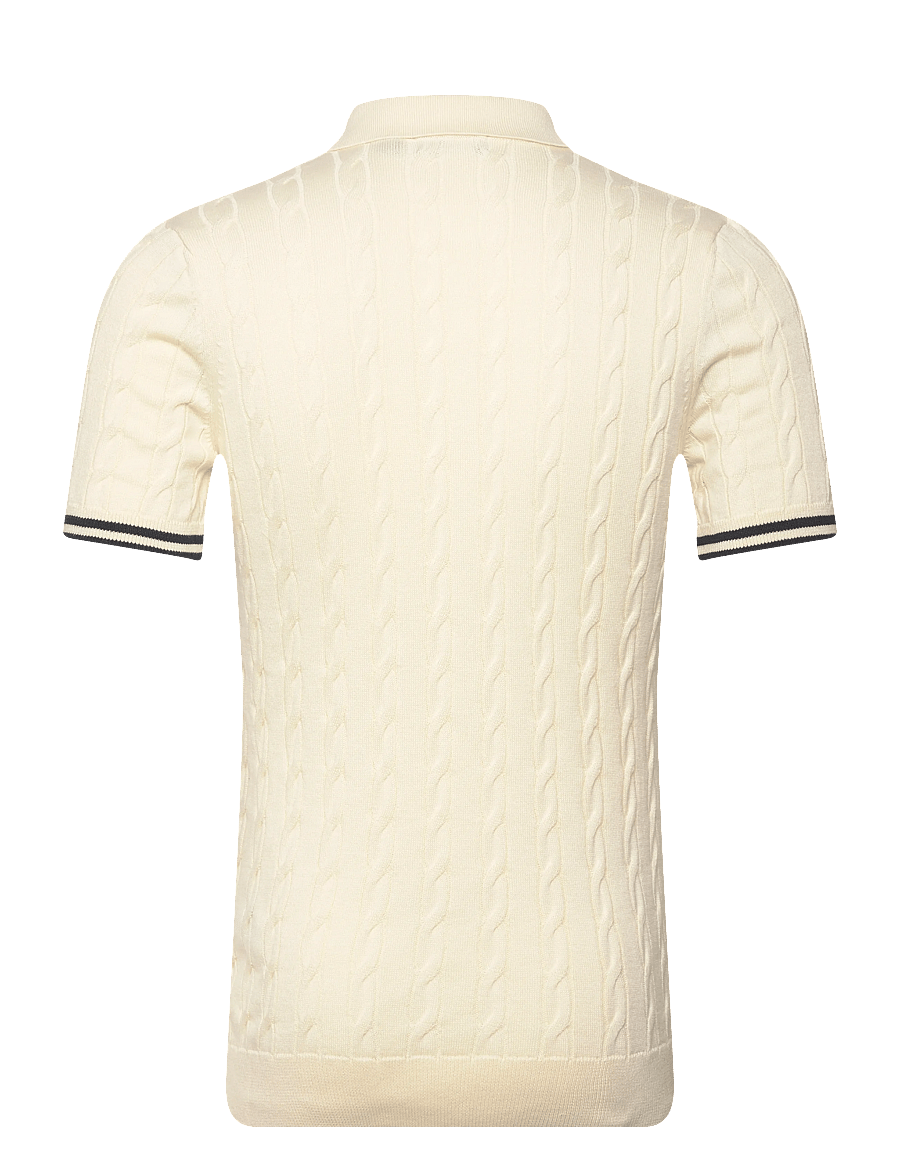 Superdry - KNITTED TEXTURE S/S POLO - classic cream - 2
