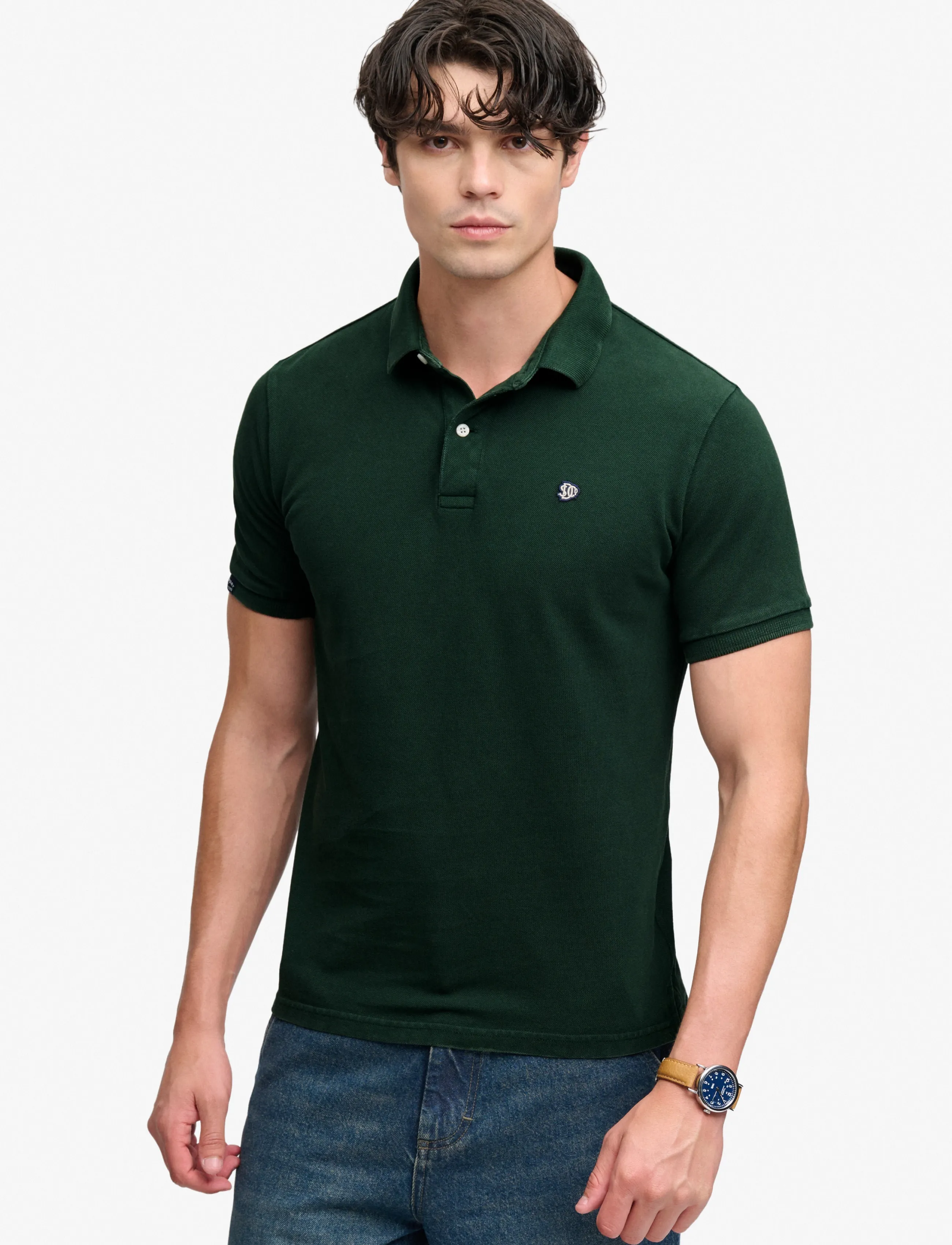 Superdry VINTAGE DESTROY POLO - Kurzärmelig - MOUNTAIN VIEW / green