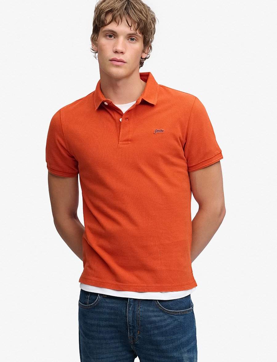 Superdry - CLASSIC PIQUE POLO - kurzärmelig - denim co rust orange - 0