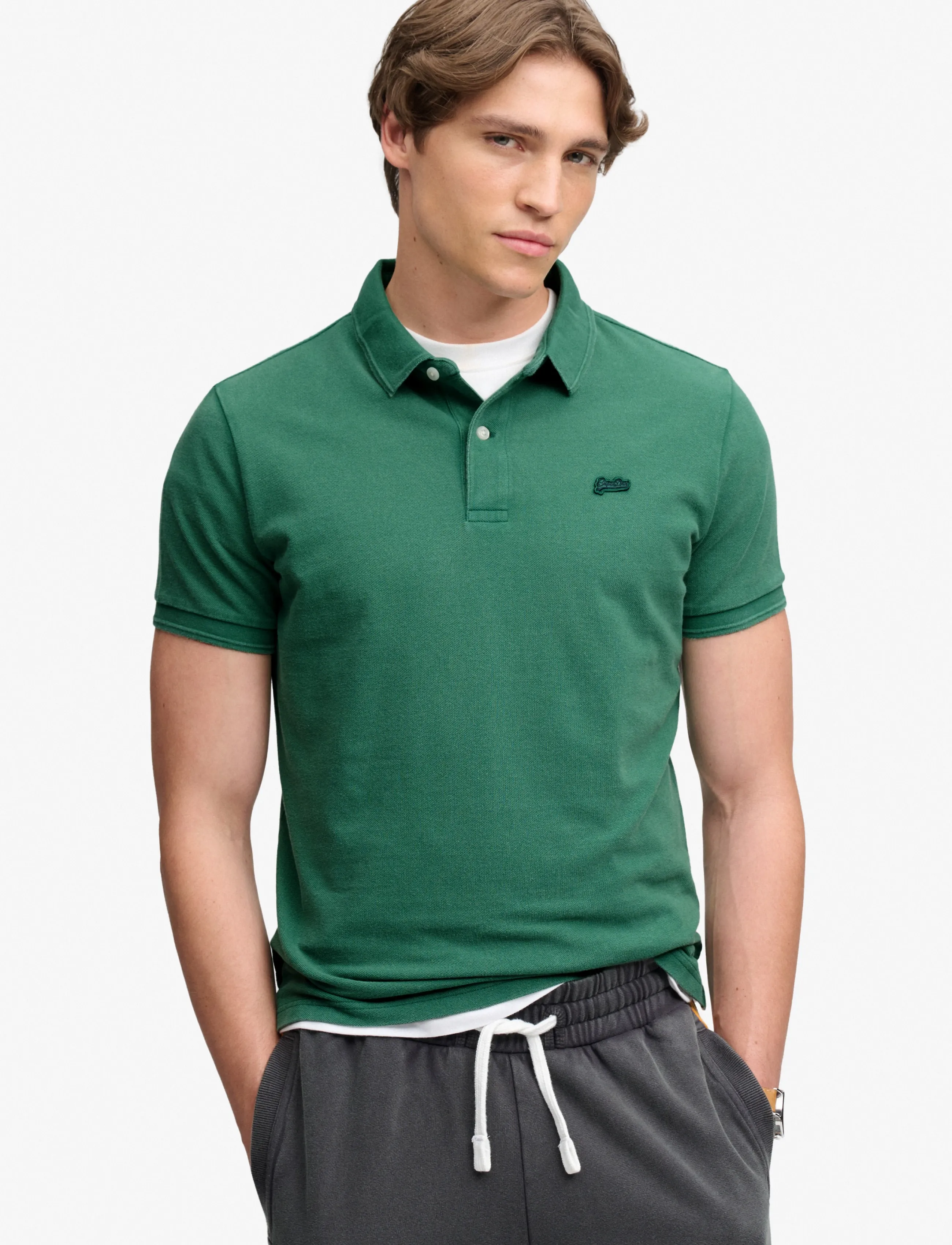 Superdry CLASSIC PIQUE POLO - Pikéer - LIGHT FERN GREEN / green