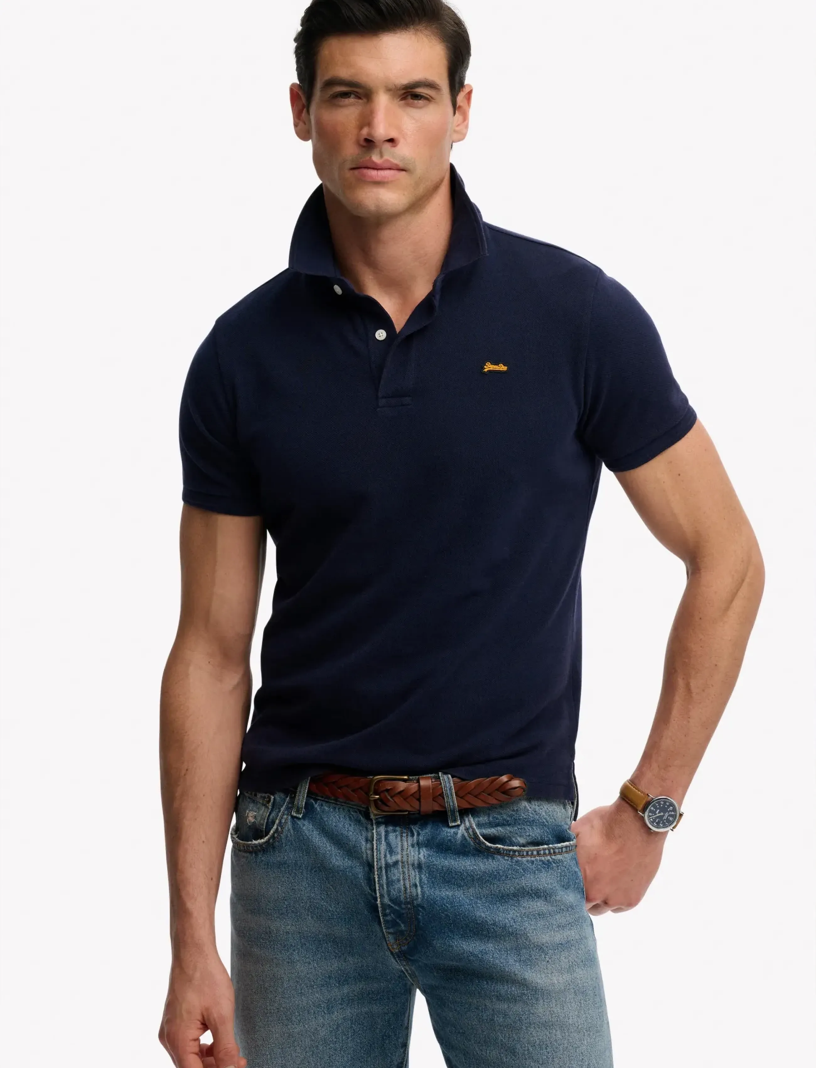 Superdry CLASSIC PIQUE POLO - Kläder - RICH NAVY / navy