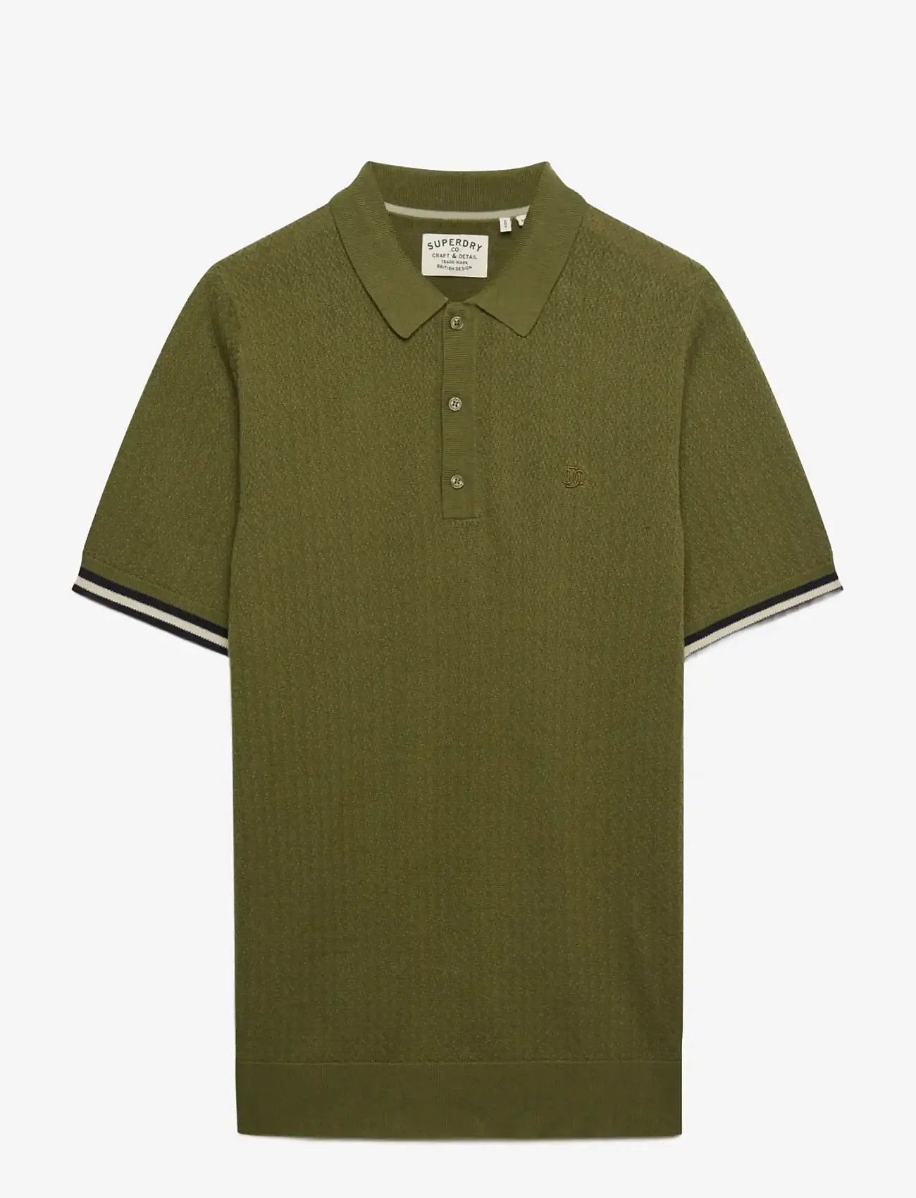 Superdry - KNITTED TEXTURE S/S POLO - kurzärmelig - classic olive - 1