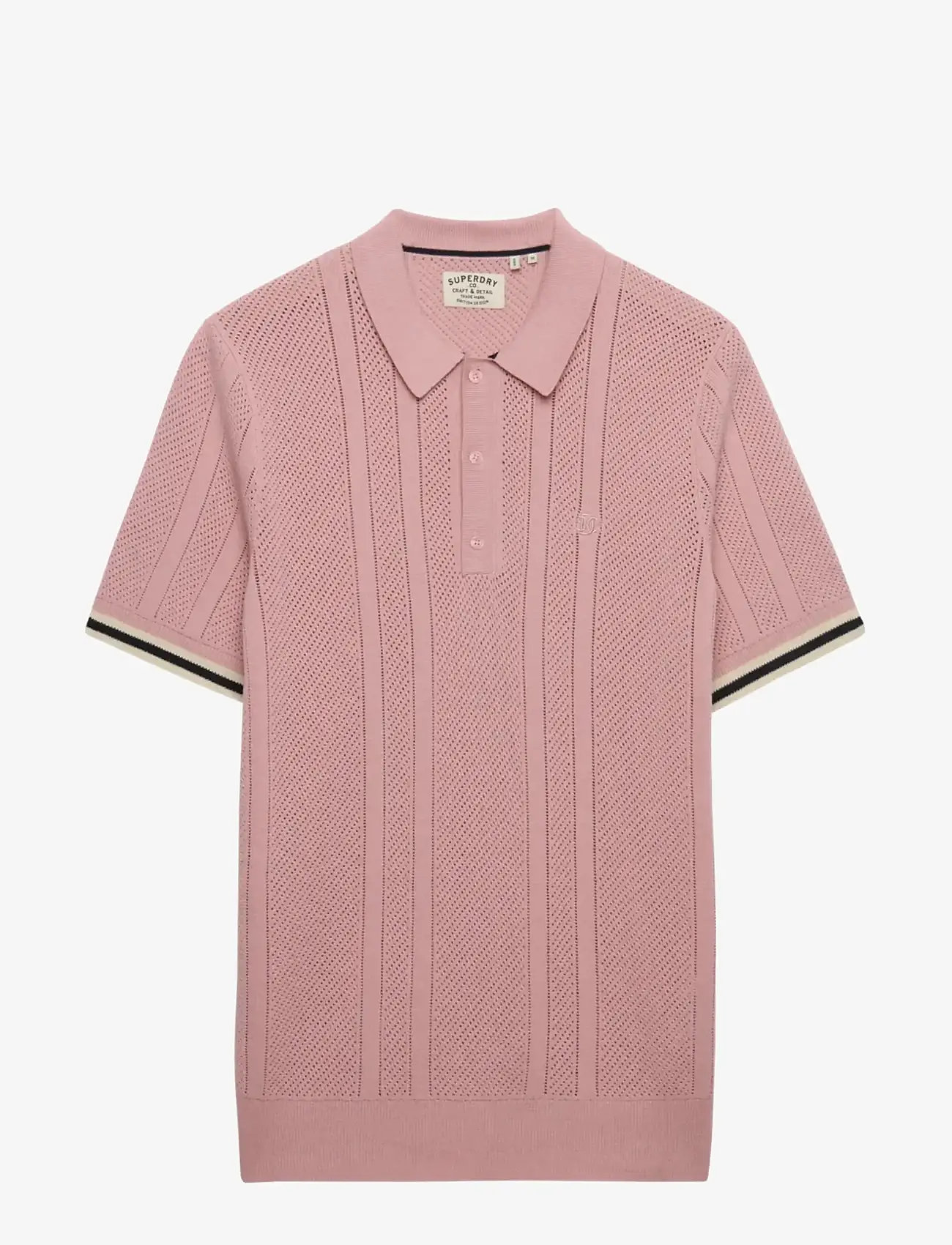 Superdry - KNITTED TEXTURE S/S POLO - lühikeste varrukatega polod - grey pink - 1