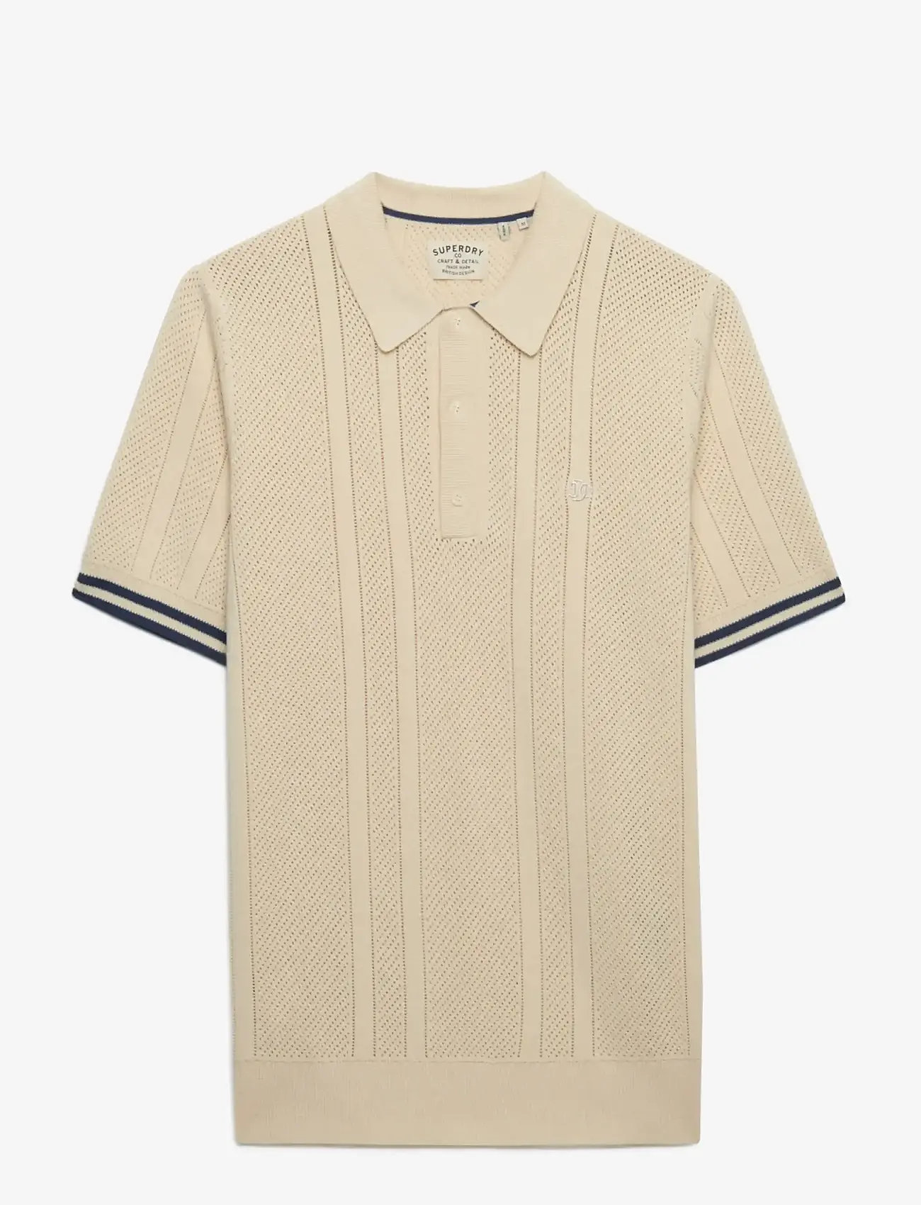 Superdry - KNITTED TEXTURE S/S POLO - kurzärmelig - oatmeal beige - 1