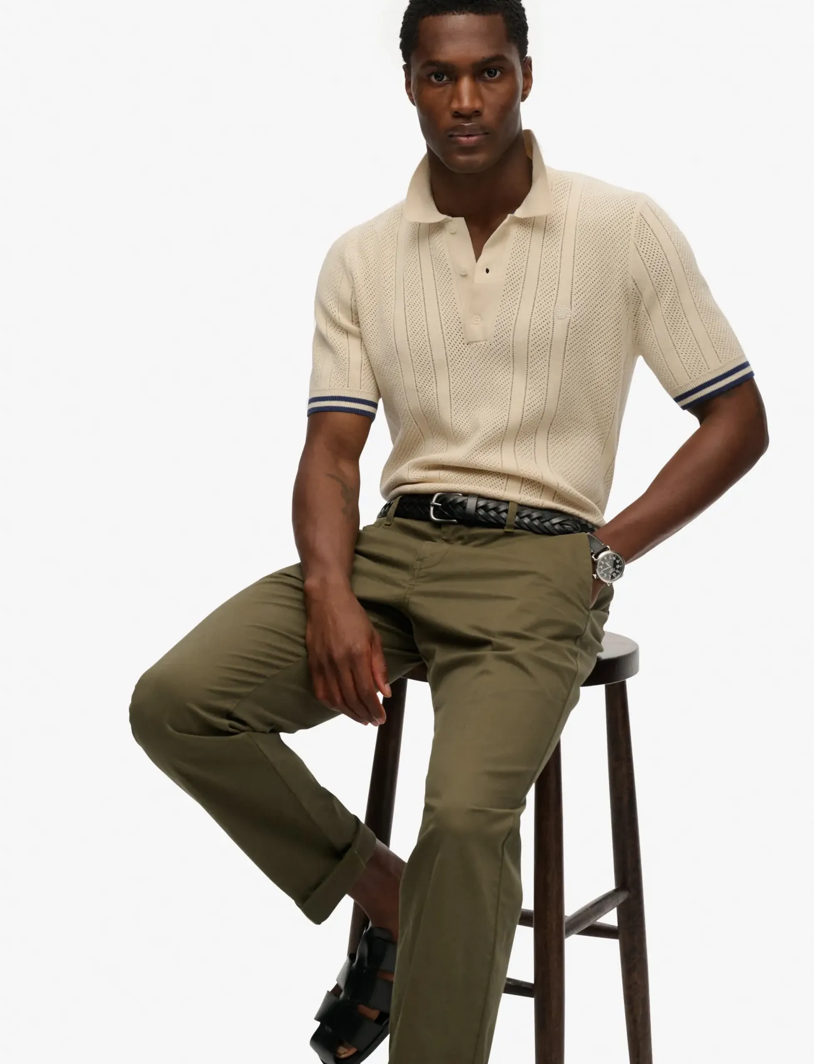 Polotröjor med korta ärmar Superdry Stickad pikétröja med textur 9