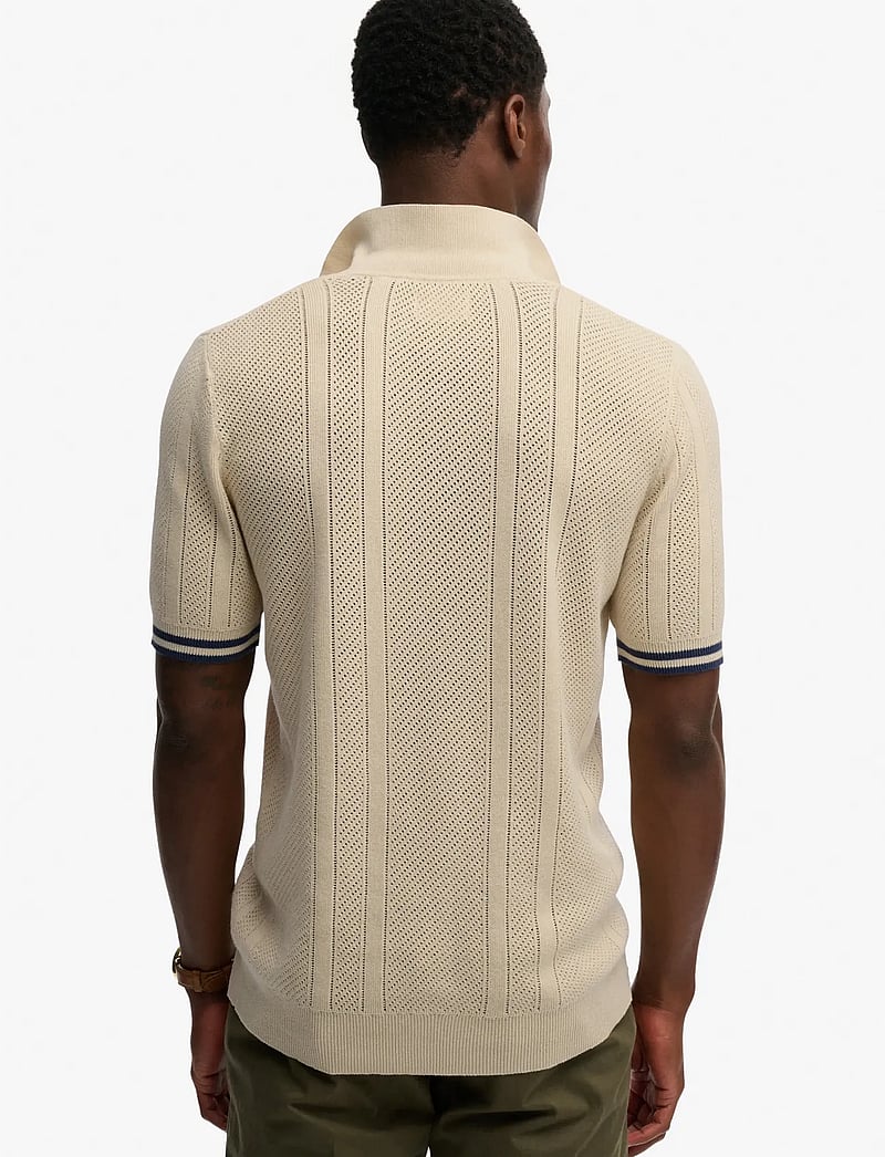 Superdry - KNITTED TEXTURE S/S POLO - kurzärmelig - oatmeal beige - 5