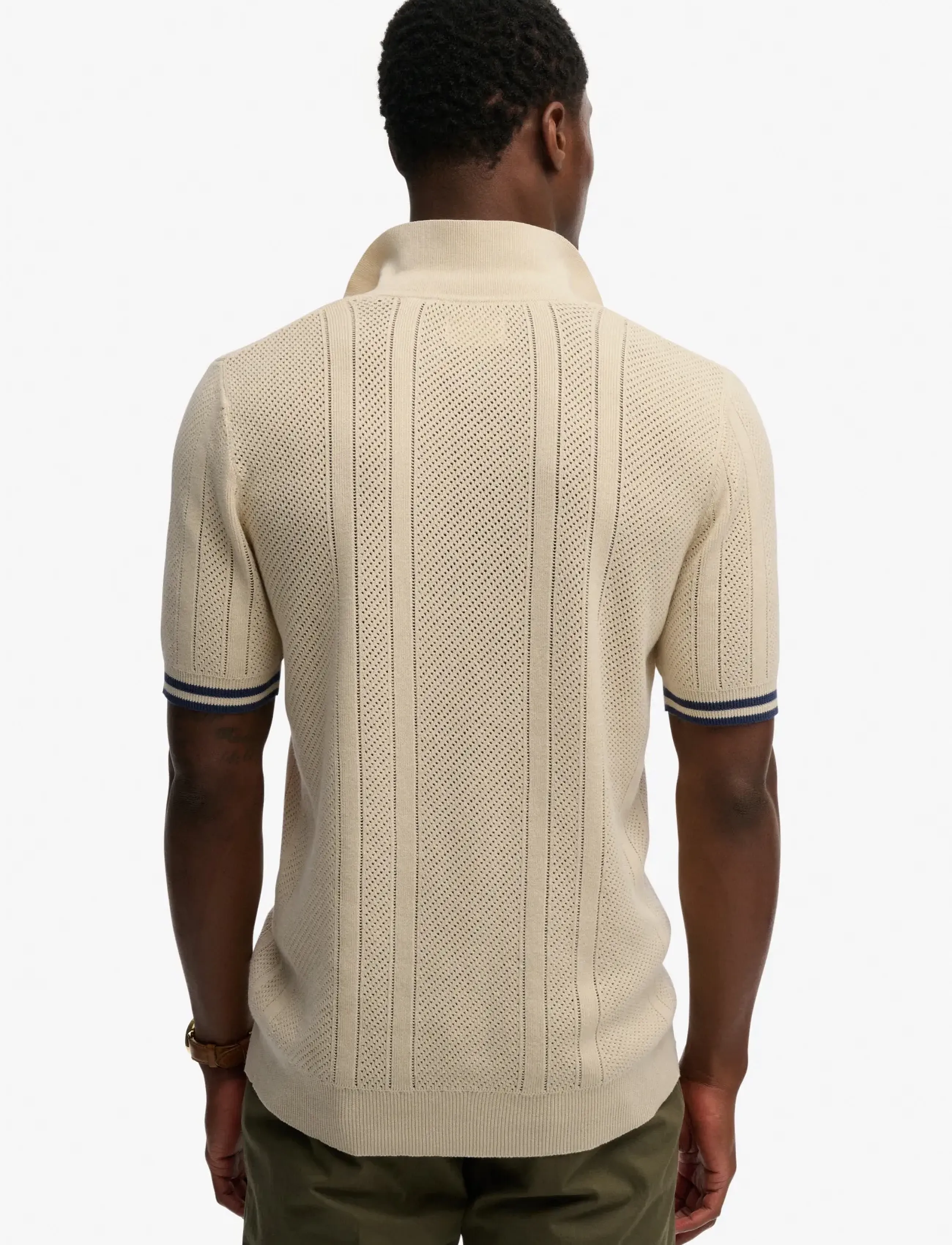 Superdry - KNITTED TEXTURE S/S POLO - kurzärmelig - oatmeal beige - 5