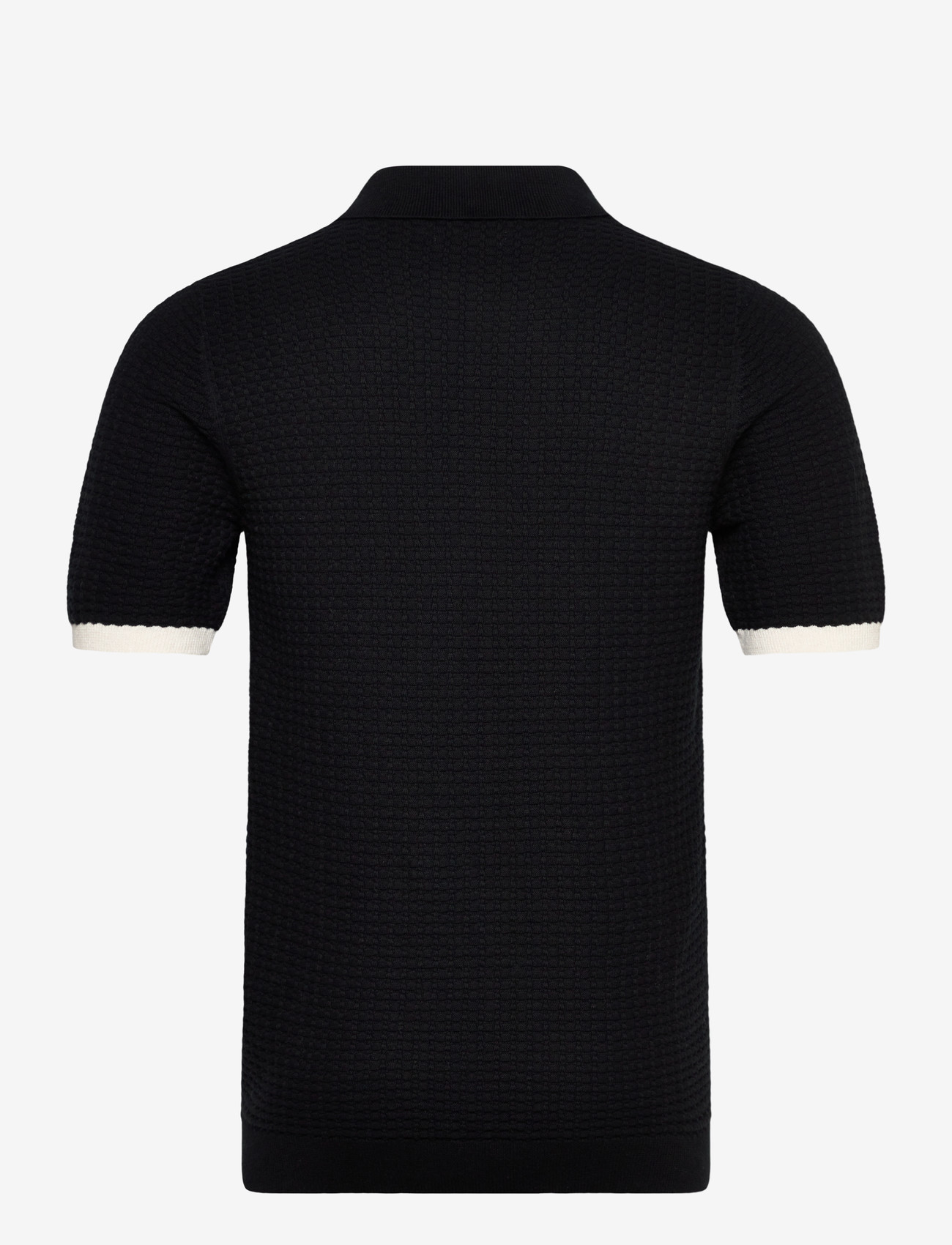 Superdry - JOHNNY COLLAR KNITTED POLO - knitted polos - black - 2