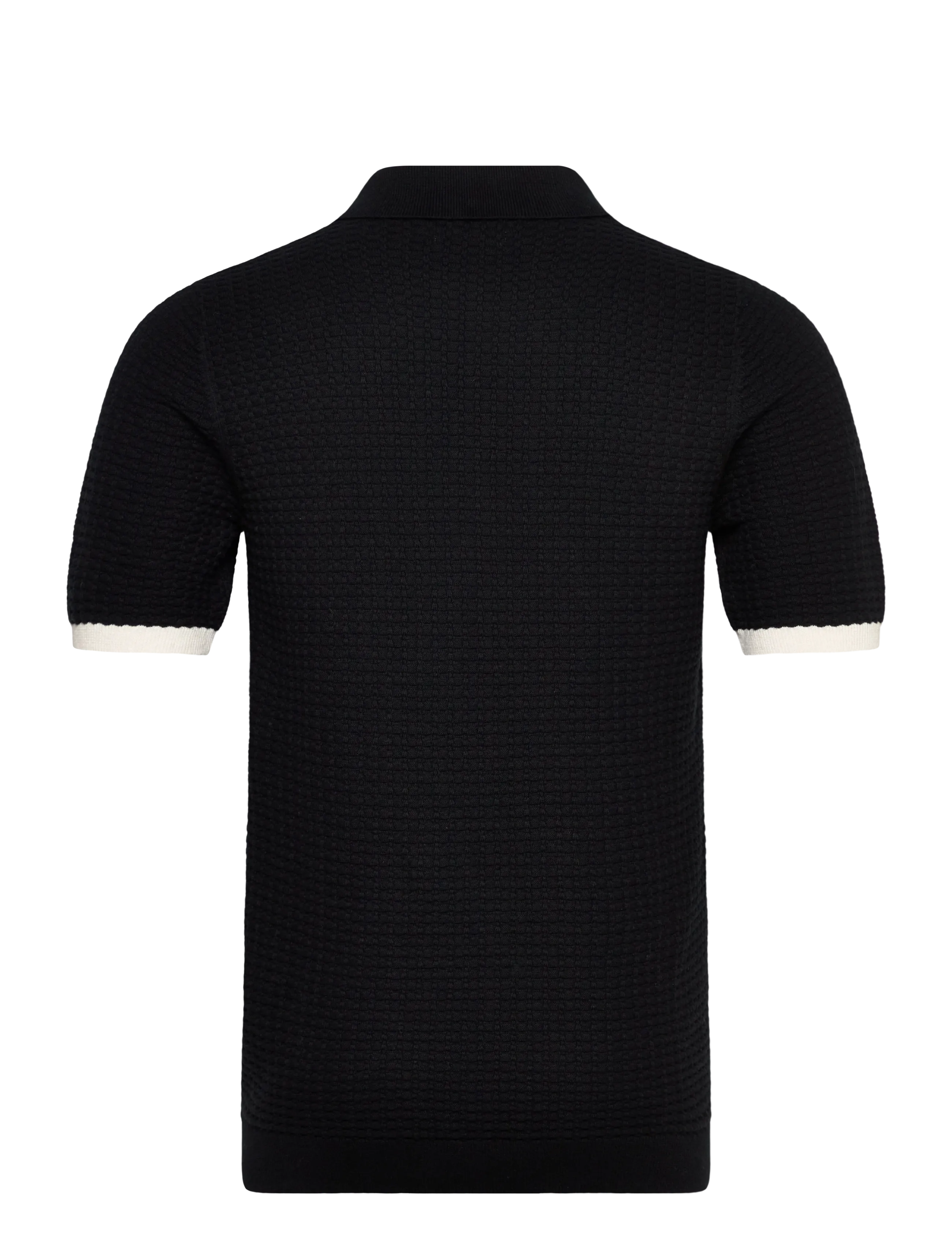 Superdry - JOHNNY COLLAR KNITTED POLO - knitted polos - black - 2