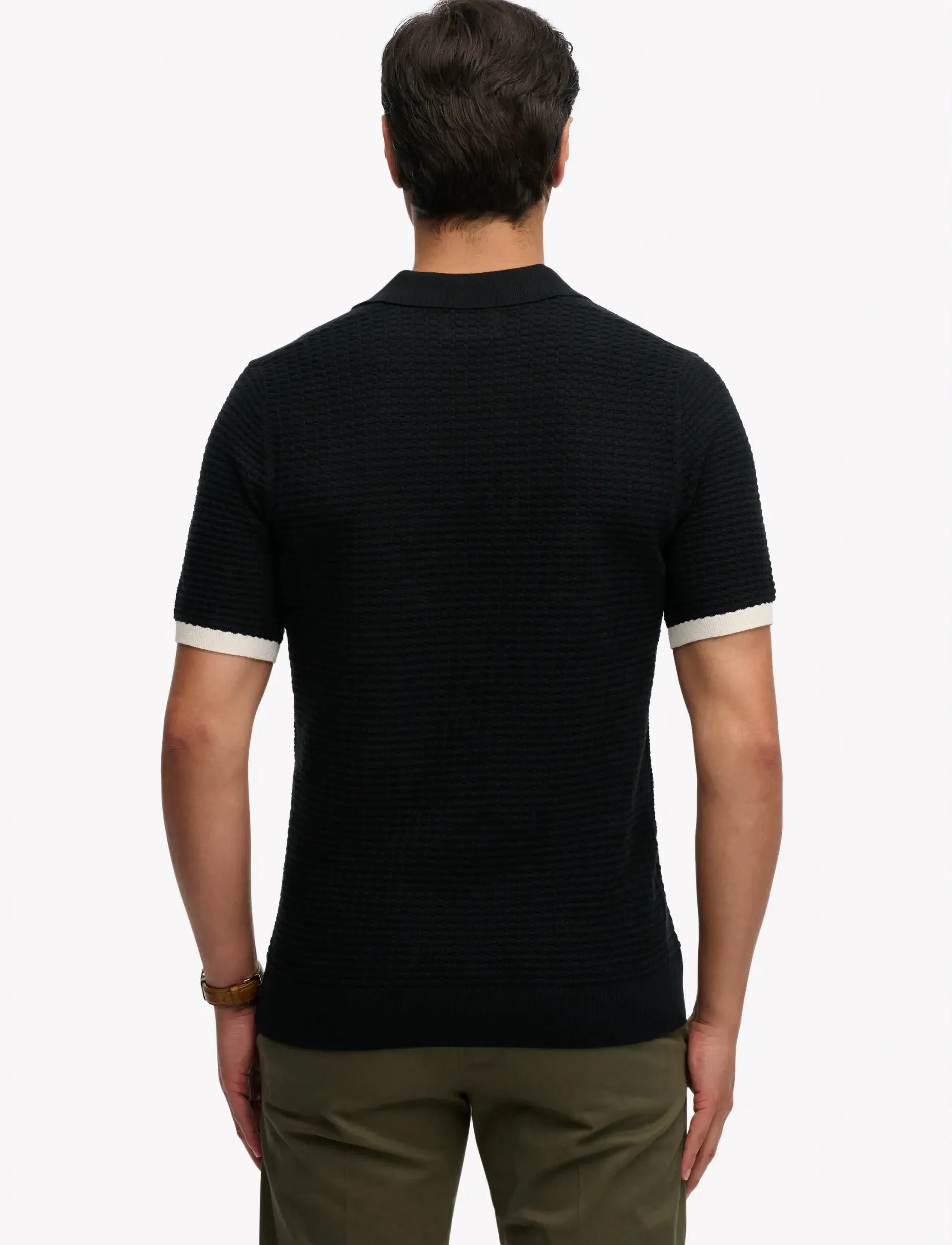 Superdry Johnny Collar Knitted Polo pikéer herr – bild 7