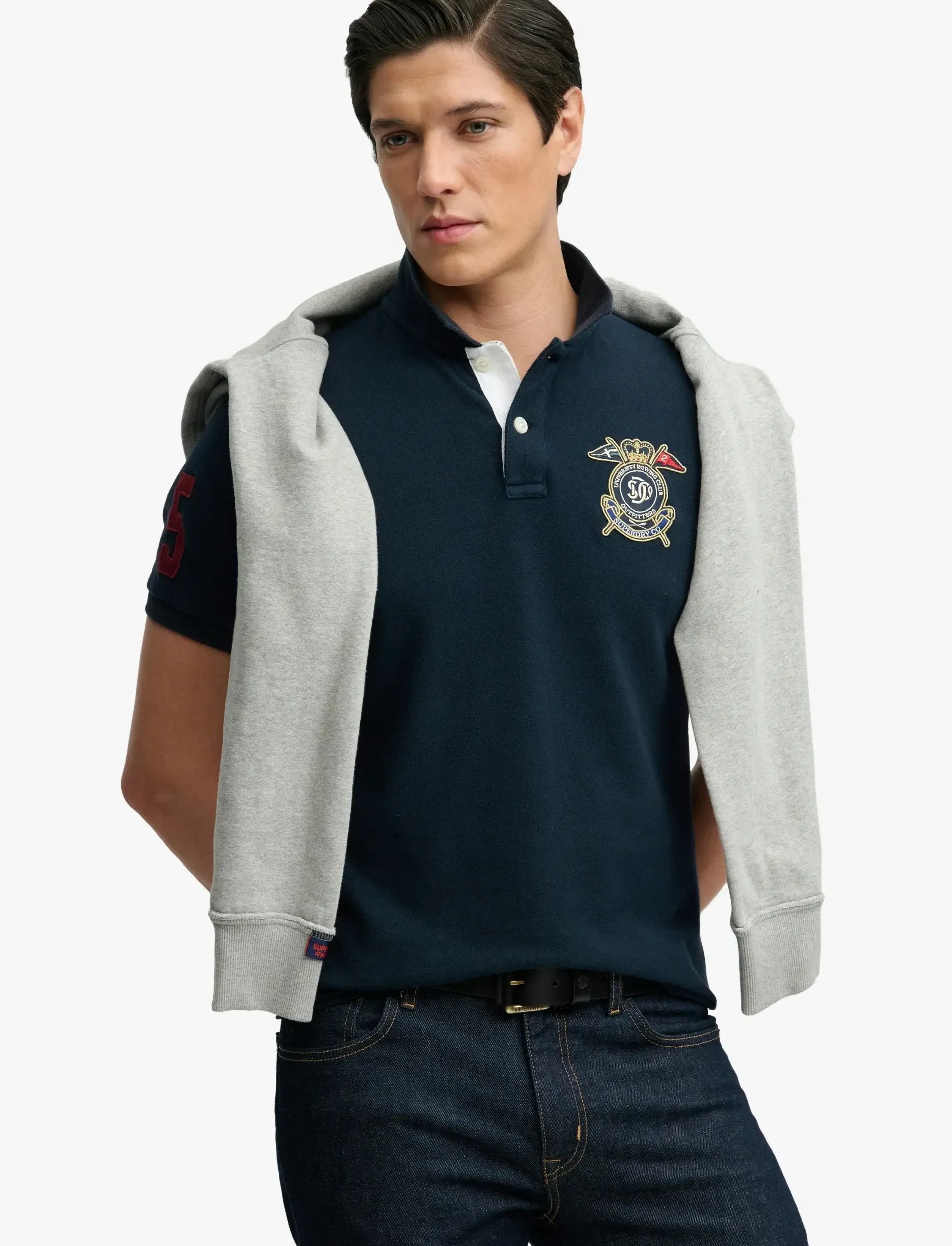 Superdry - CREST POLO - kortärmade pikéer - darkest navy - 3