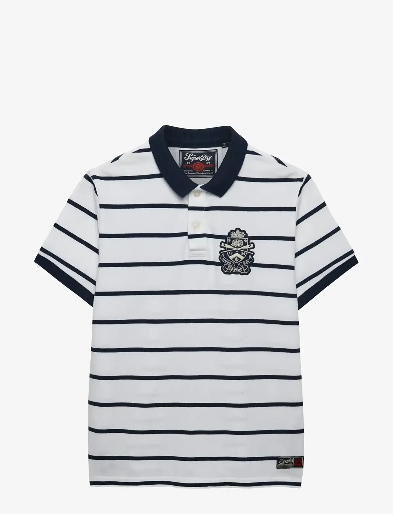 Superdry - CREST STRIPE POLO - short-sleeved polos - optic/navy stripe - 1
