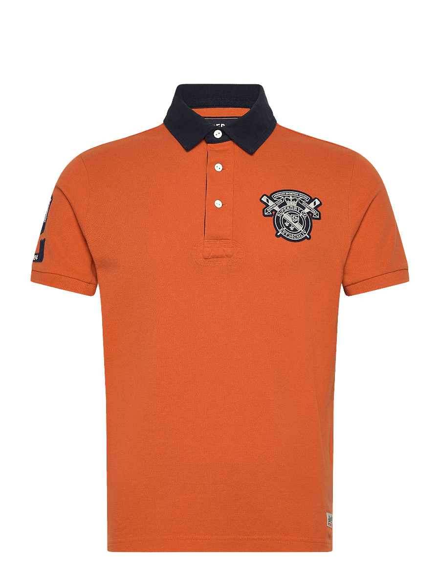 Superdry - VINTAGE PIQUE RUGBY POLO - short-sleeved polos - prep orange - 1