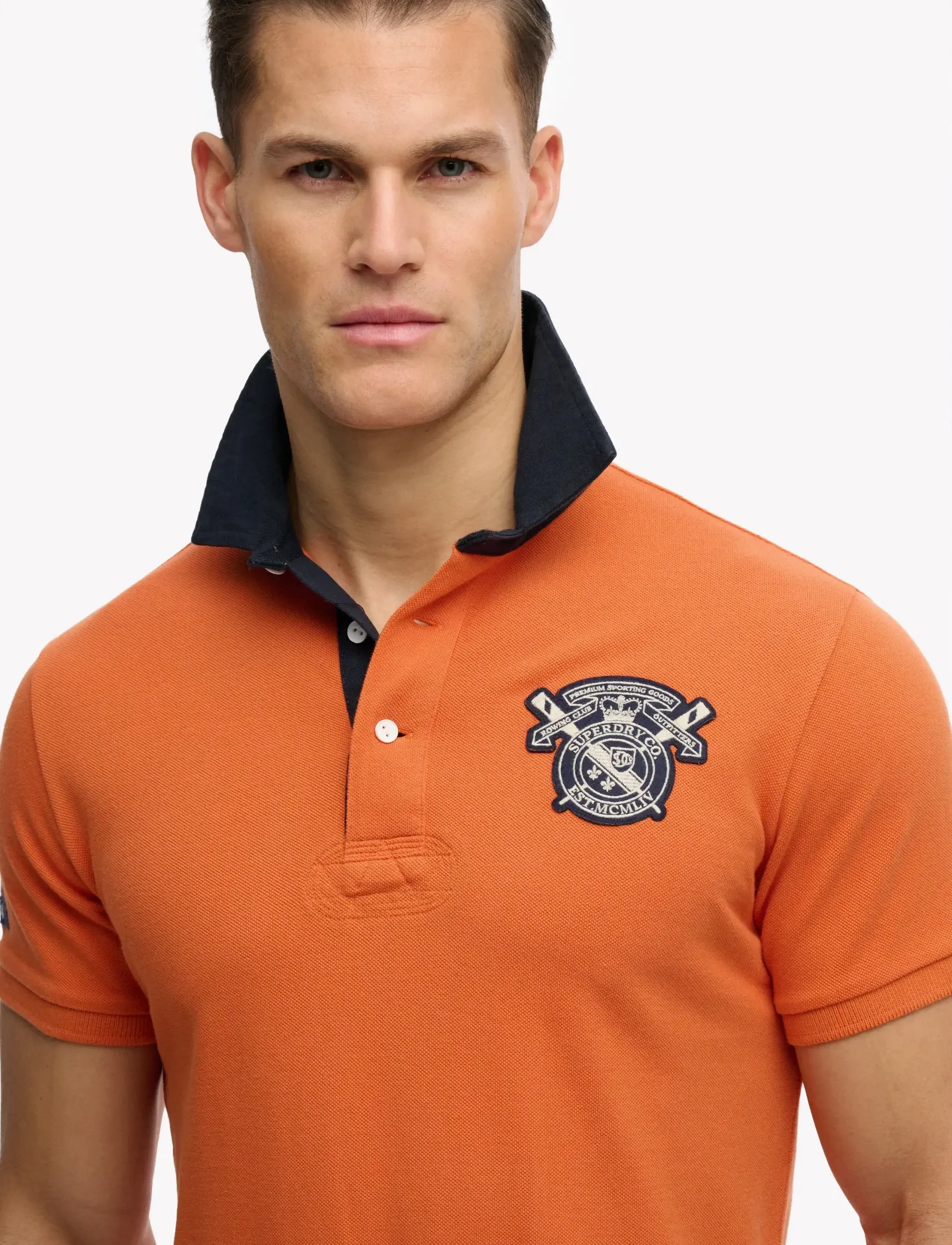 Superdry - VINTAGE PIQUE RUGBY POLO - kortärmade pikéer - prep orange - 4