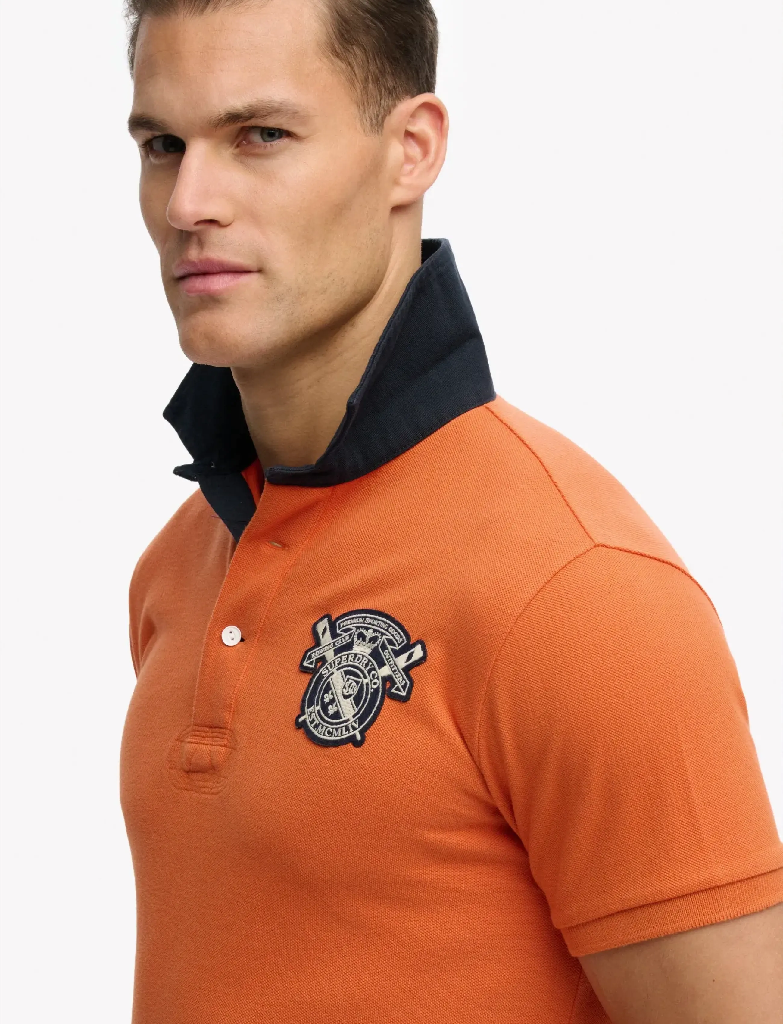 Superdry - VINTAGE PIQUE RUGBY POLO - kortärmade pikéer - prep orange - 5