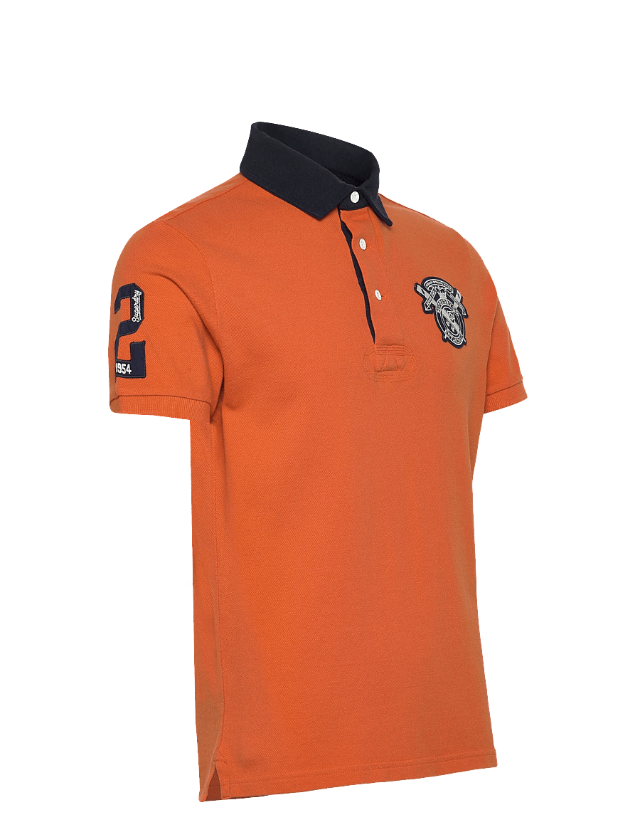 Superdry - VINTAGE PIQUE RUGBY POLO - short-sleeved polos - prep orange - 3