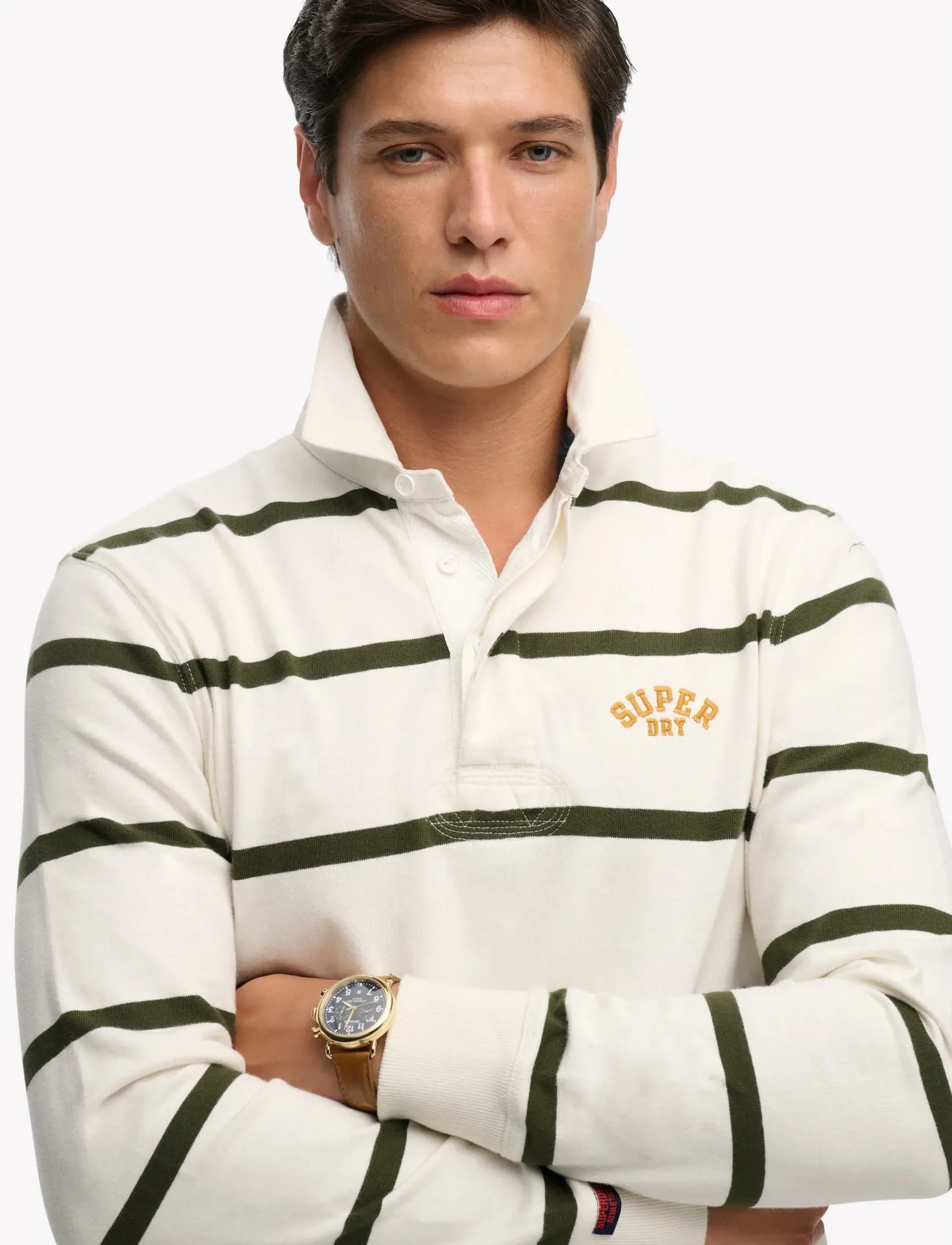 Superdry - VINTAGE ATHLETIC STRIPE RUGBY - long-sleeved polos - athletic white stripe - 3