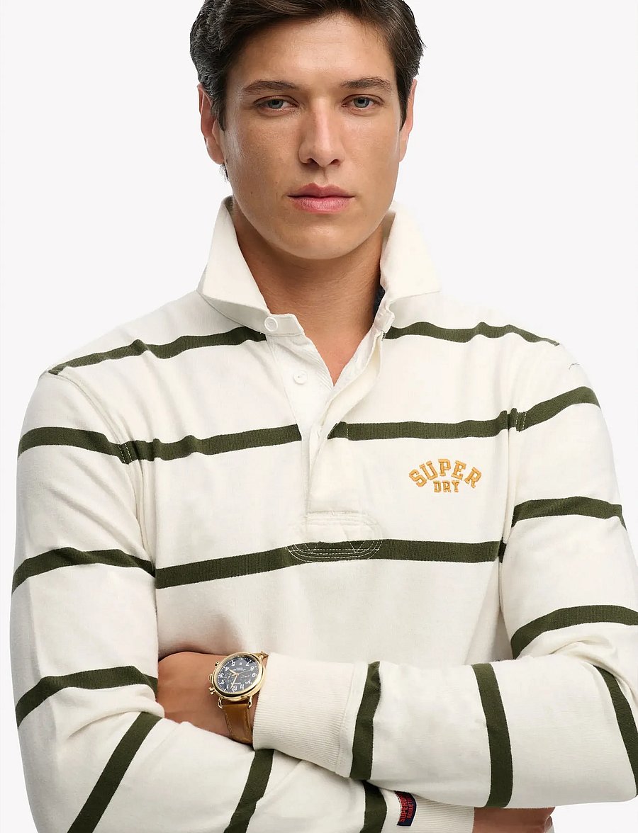 Superdry - VINTAGE ATHLETIC STRIPE RUGBY - langärmelig - athletic white stripe - 3