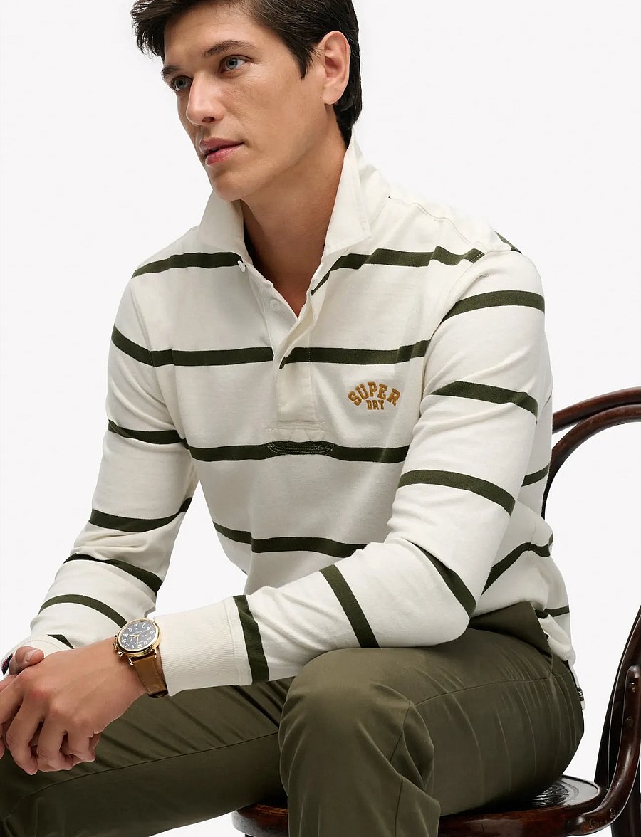 Superdry - VINTAGE ATHLETIC STRIPE RUGBY - langärmelig - athletic white stripe - 4