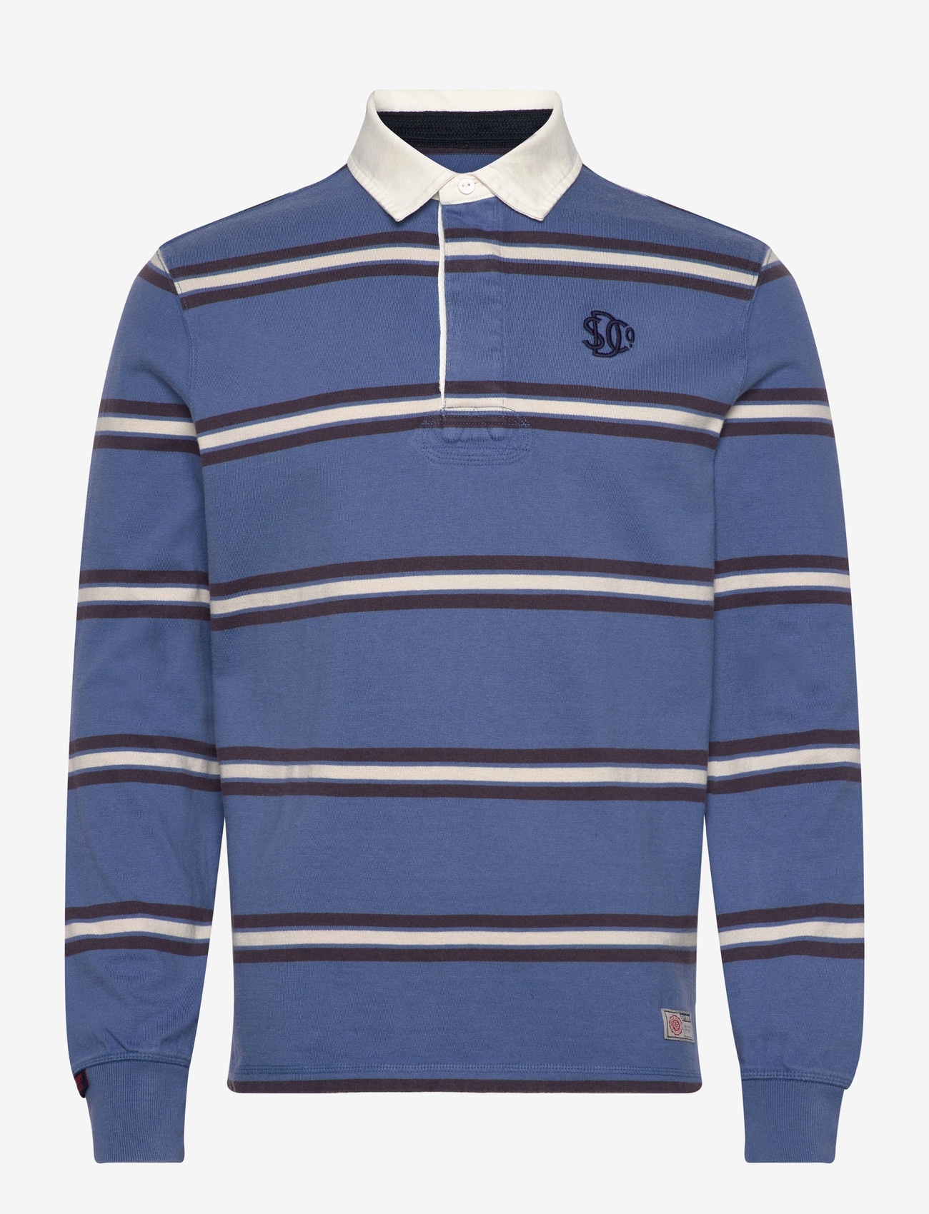 Superdry - VINTAGE ATHLETIC STRIPE RUGBY - langærmede poloer - blue stripe - 1