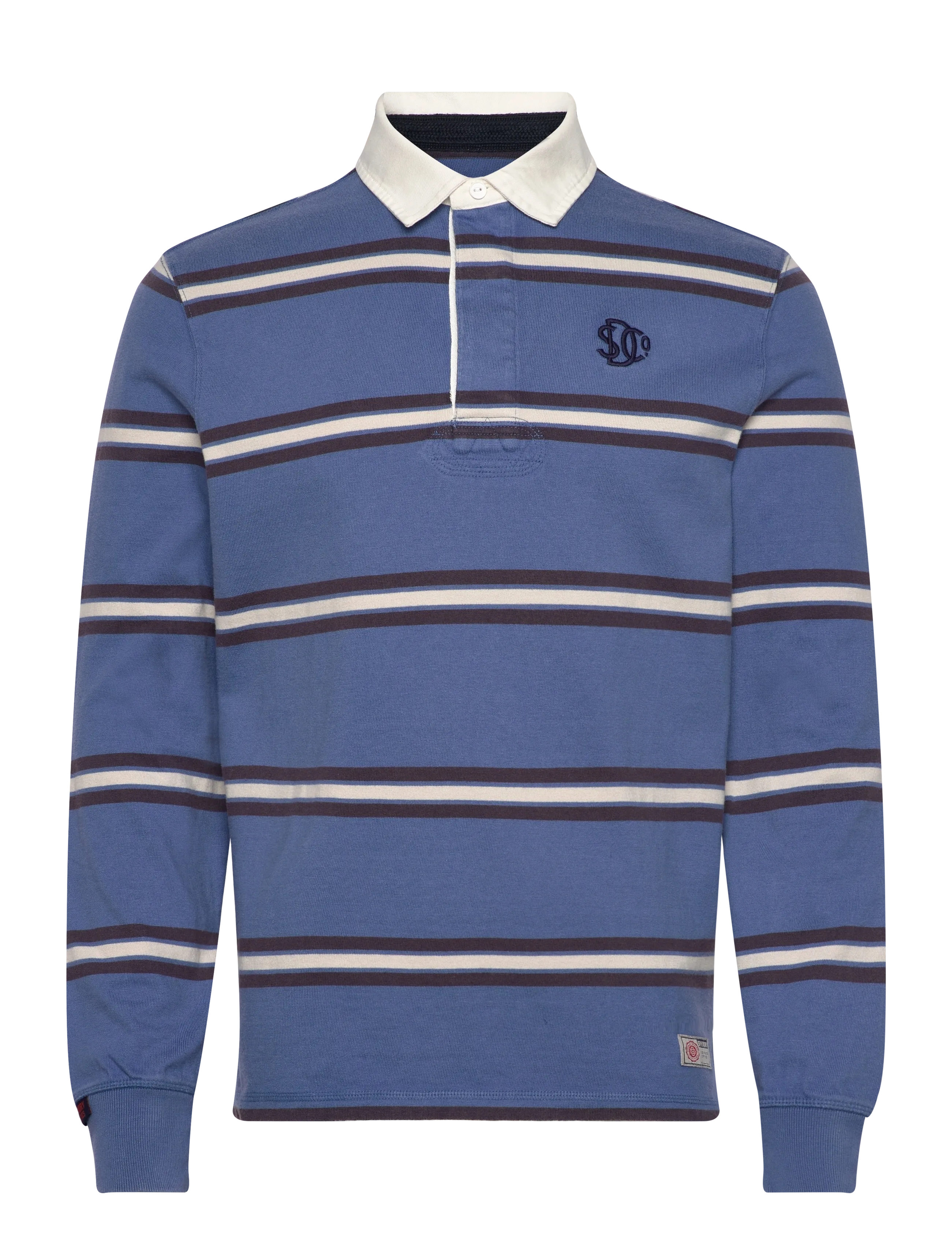 Superdry VINTAGE ATHLETIC STRIPE RUGBY - Poloshirts - BLUE STRIPE / blue