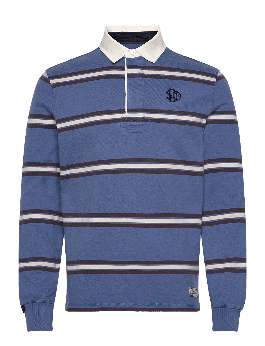 Superdry - VINTAGE ATHLETIC STRIPE RUGBY - langärmelig - blue stripe - 1