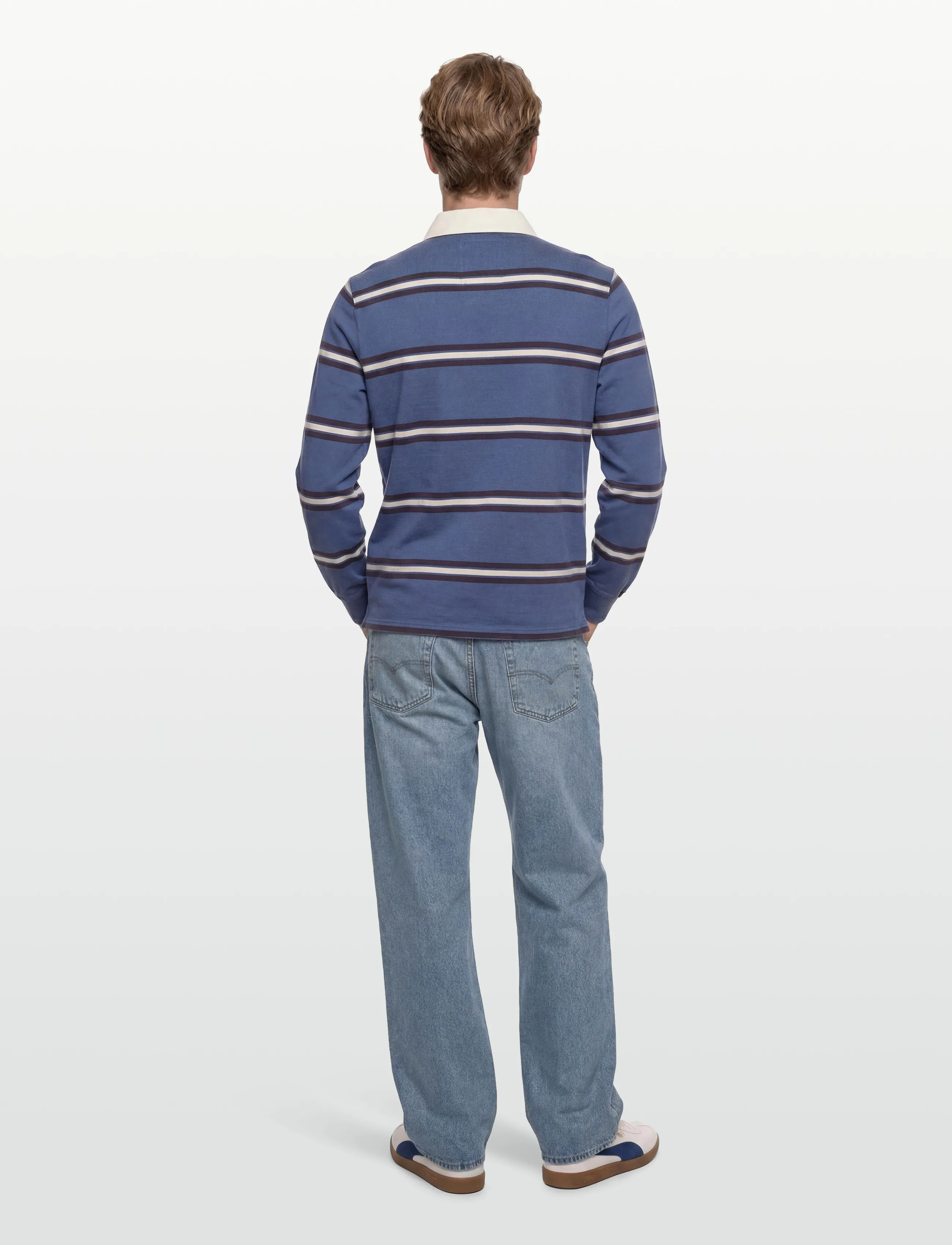 Superdry - VINTAGE ATHLETIC STRIPE RUGBY - long-sleeved polos - blue stripe - 4