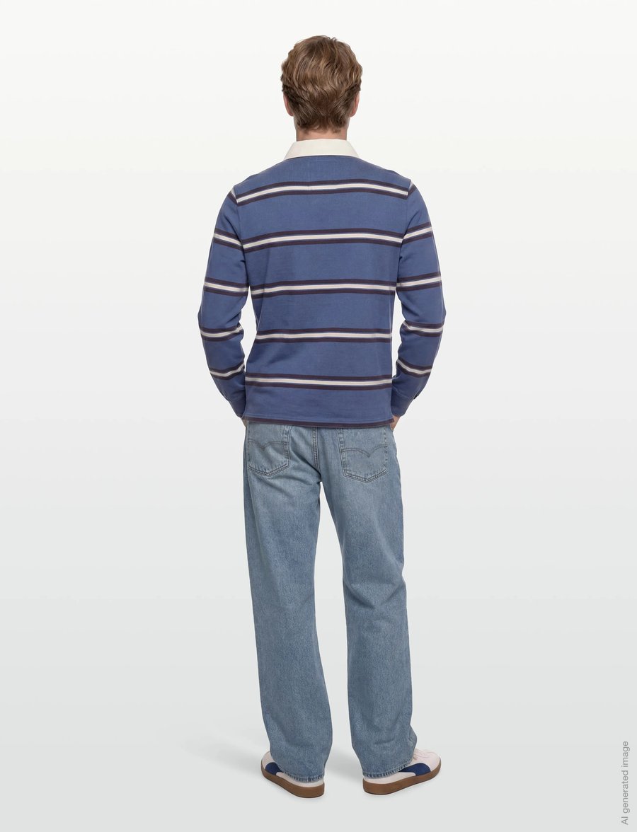 Superdry - VINTAGE ATHLETIC STRIPE RUGBY - langärmelig - blue stripe - 4