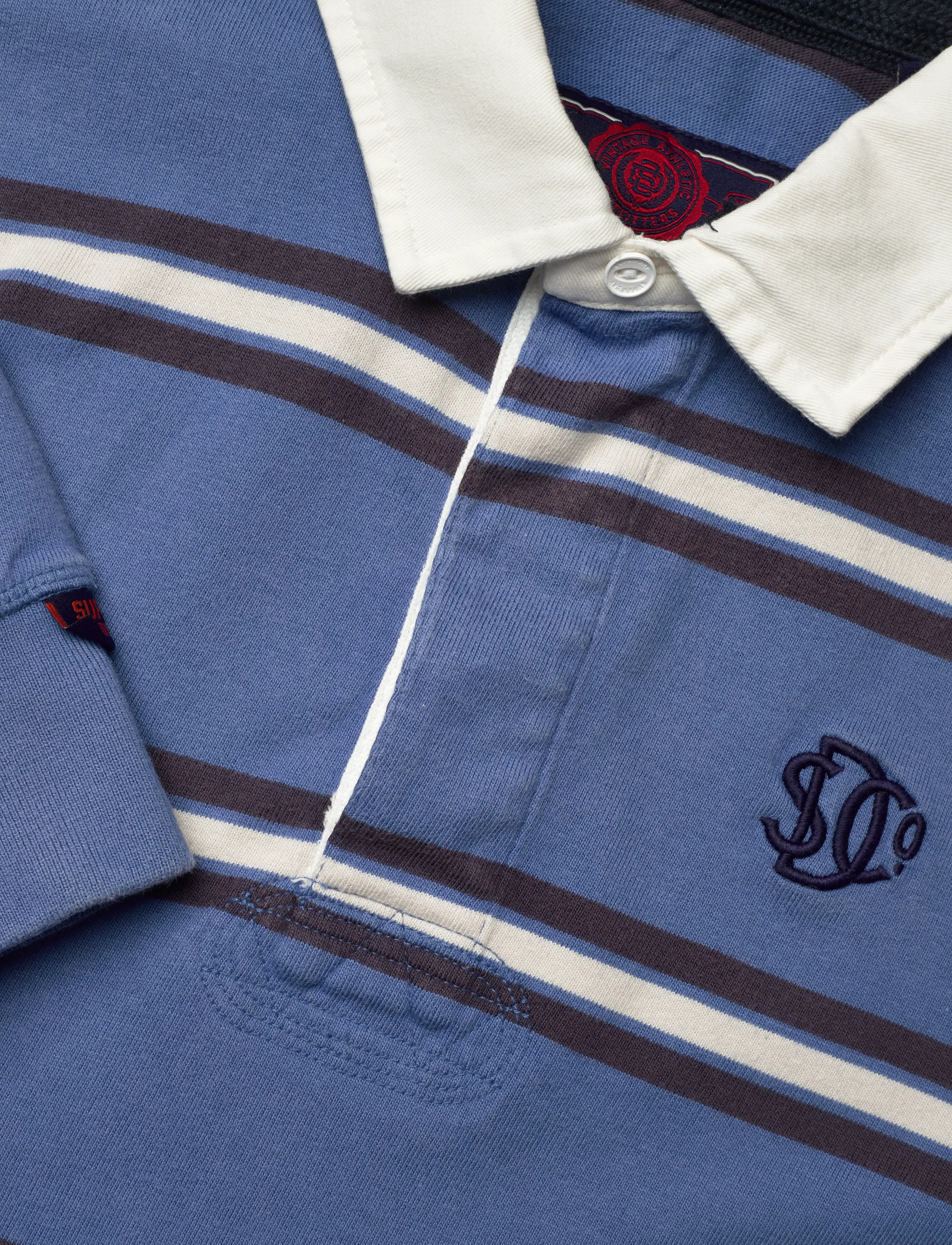 Superdry - VINTAGE ATHLETIC STRIPE RUGBY - long-sleeved polos - blue stripe - 5