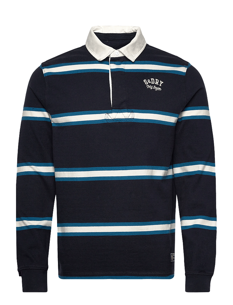 Superdry - VINTAGE ATHLETIC STRIPE RUGBY - langärmelig - navy stripe - 1