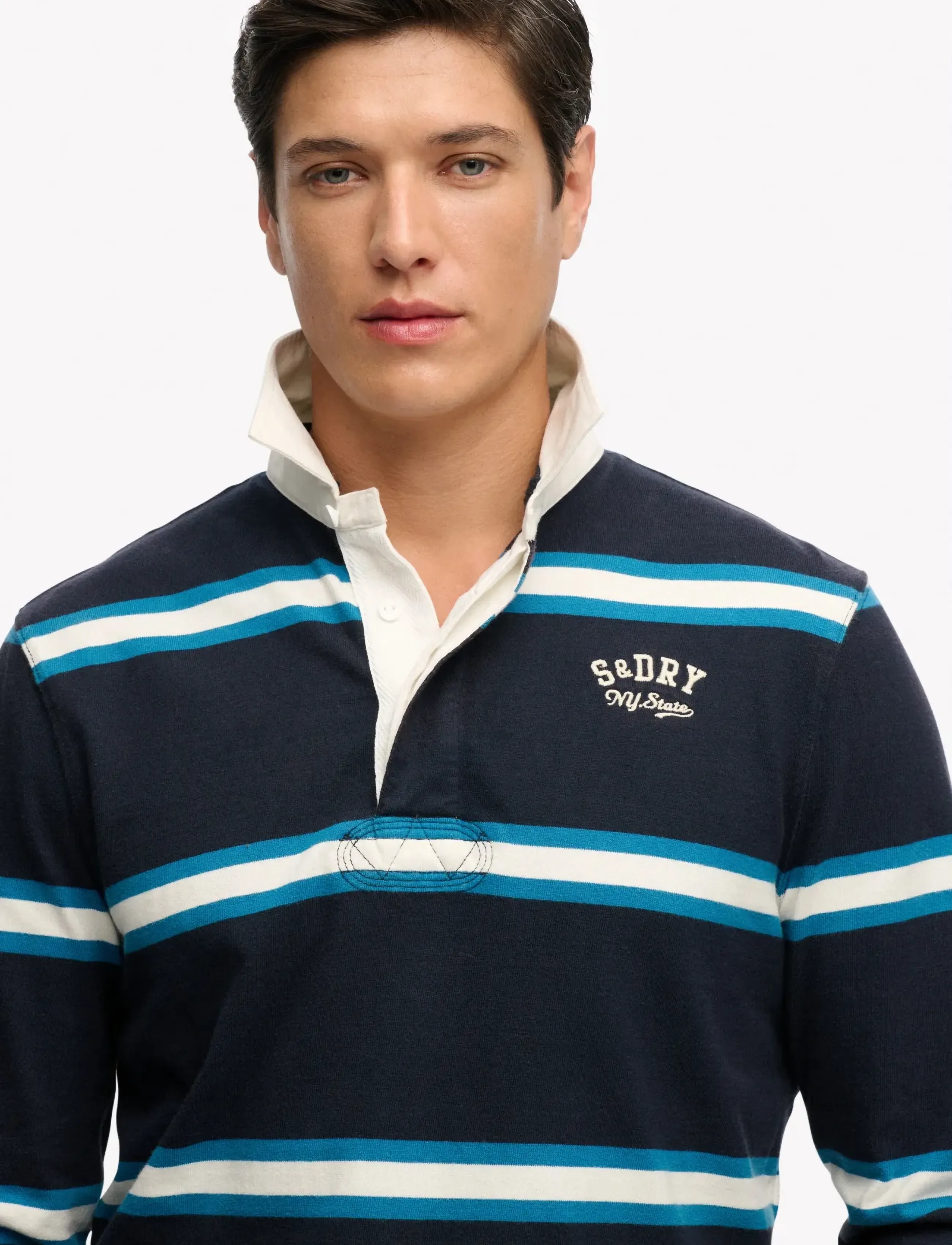 Superdry - VINTAGE ATHLETIC STRIPE RUGBY - langärmelig - navy stripe - 3