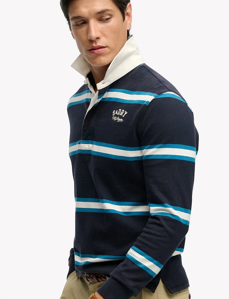 Superdry - VINTAGE ATHLETIC STRIPE RUGBY - langärmelig - navy stripe - 4