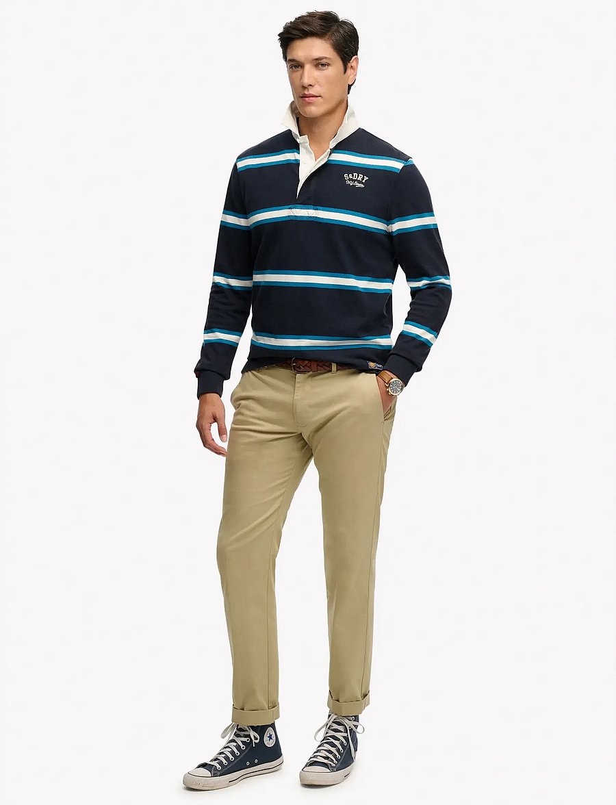 Superdry - VINTAGE ATHLETIC STRIPE RUGBY - langärmelig - navy stripe - 5