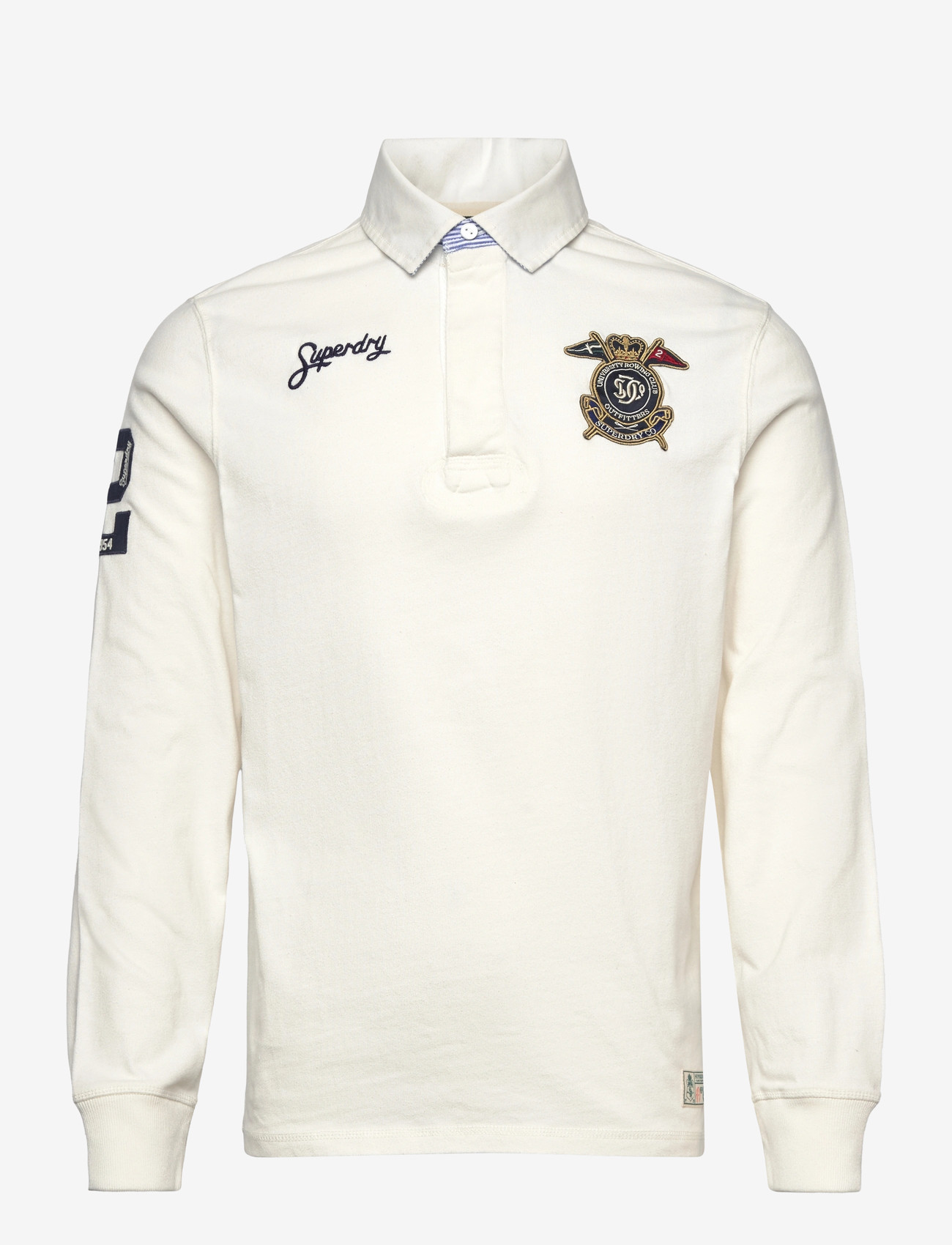 Superdry - DOUBLE EMBLEM RUGBY - langærmede poloer - chalk white - 1