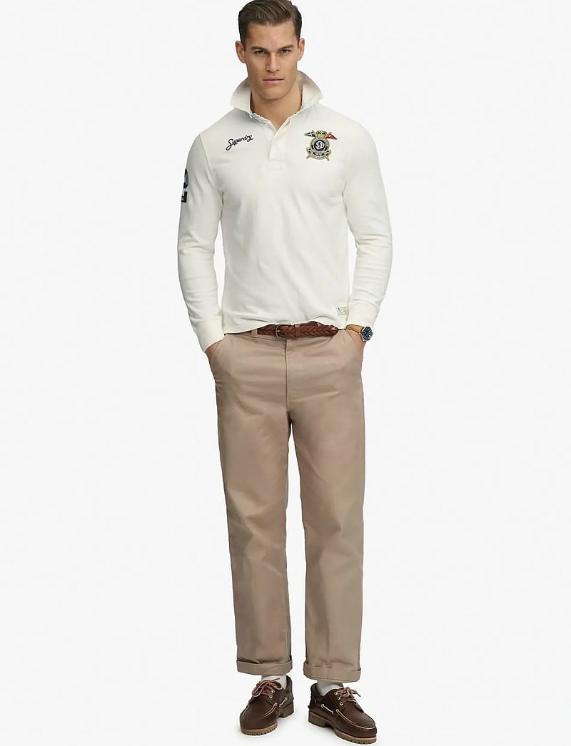 Superdry - DOUBLE EMBLEM RUGBY - langærmede poloer - chalk white - 5